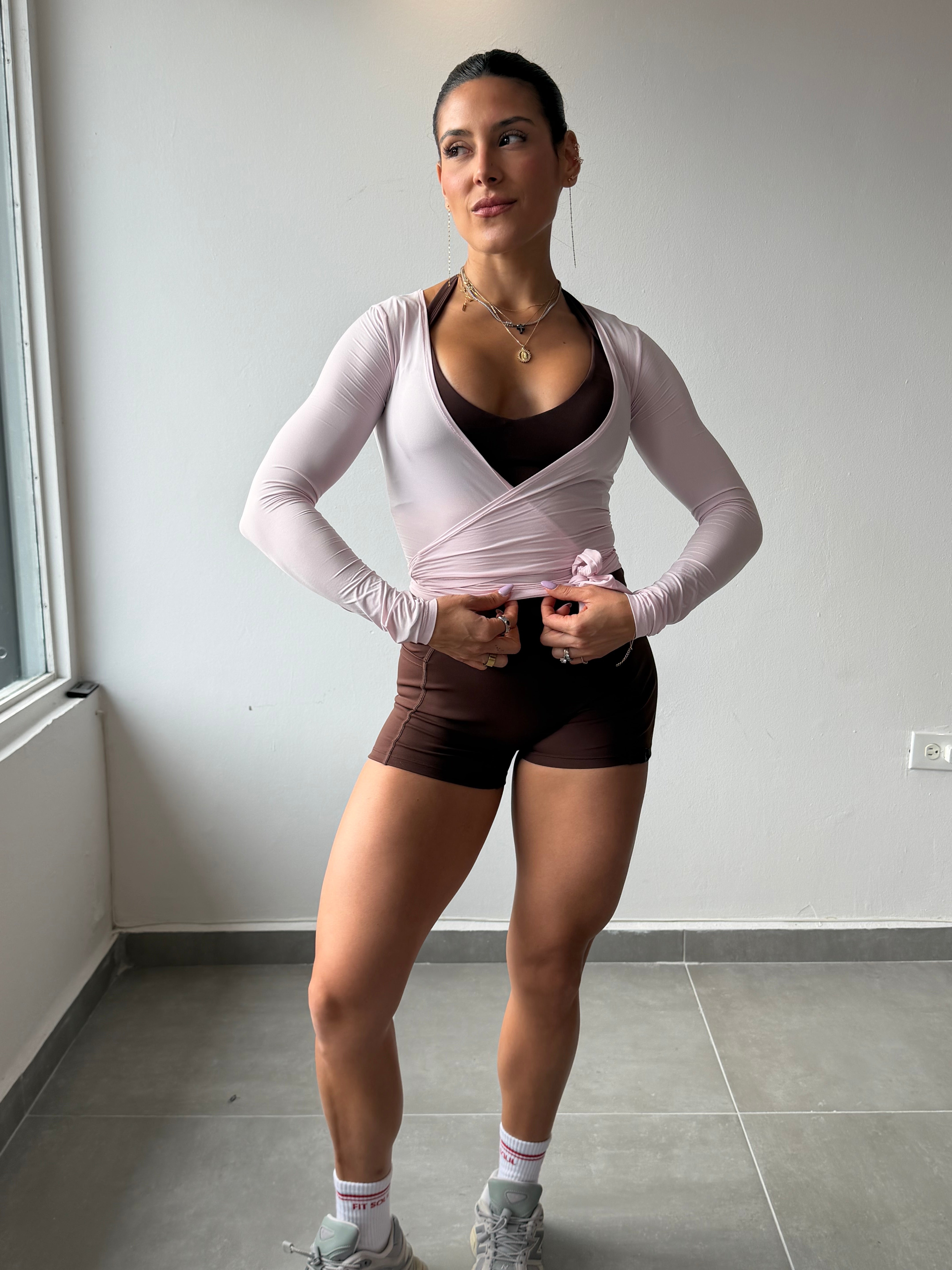 Baby Pink Wrap Around Top