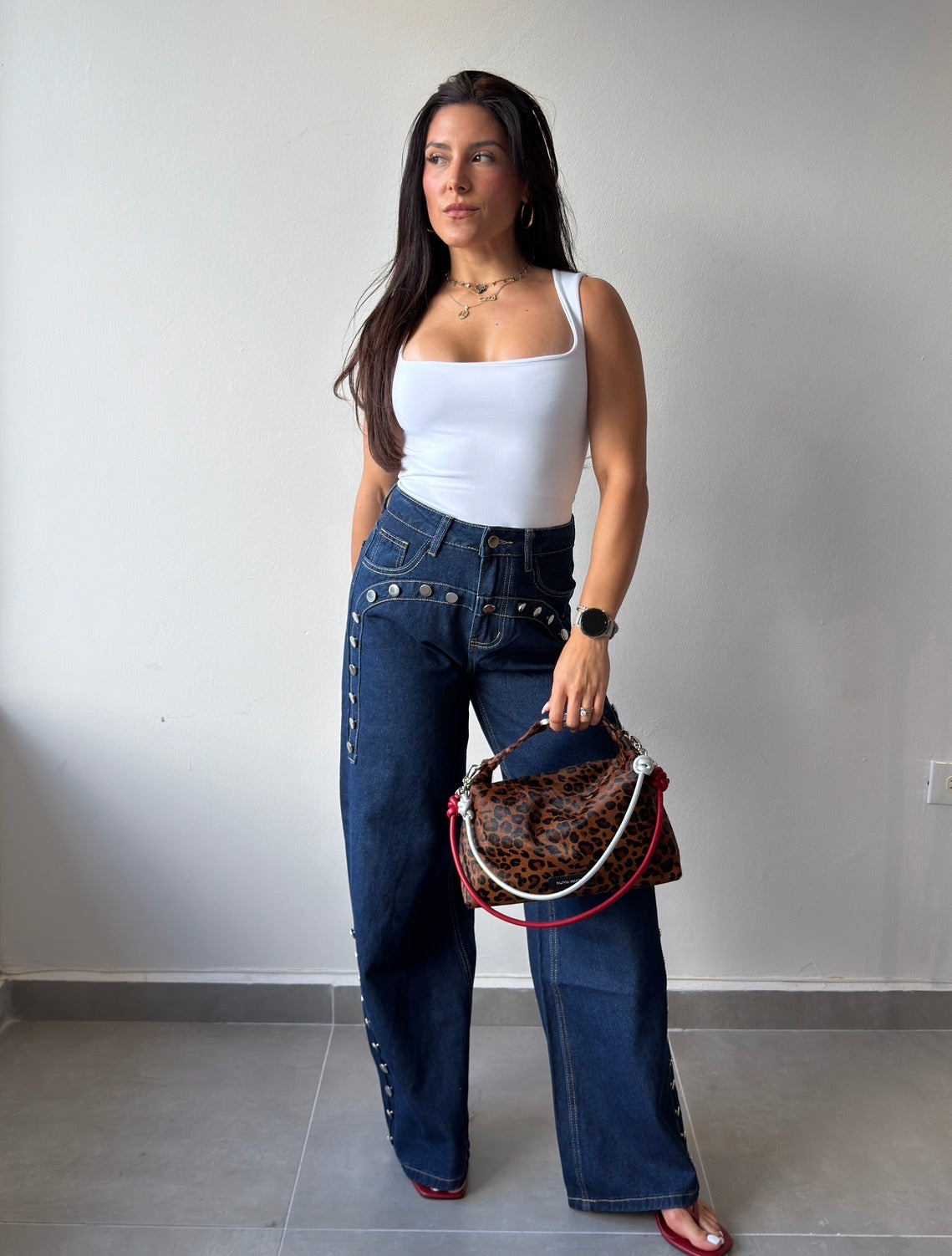 Studded Dark Denim Jeans