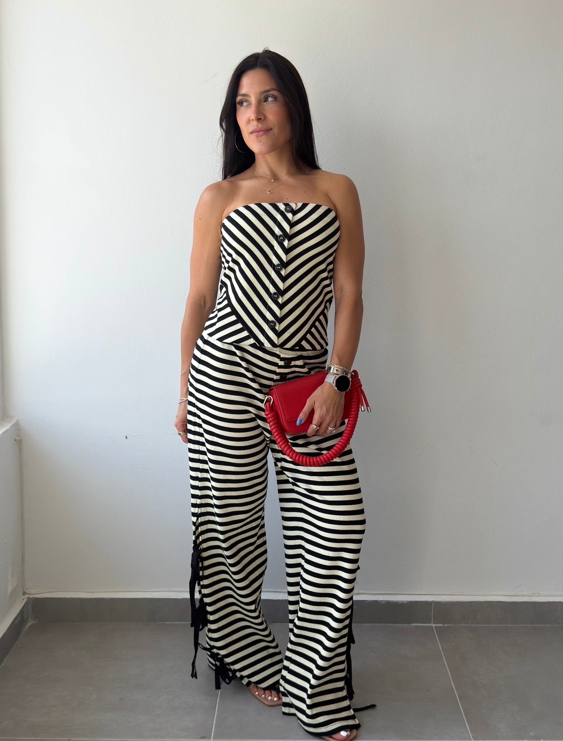 Striped Knit Set (Black)