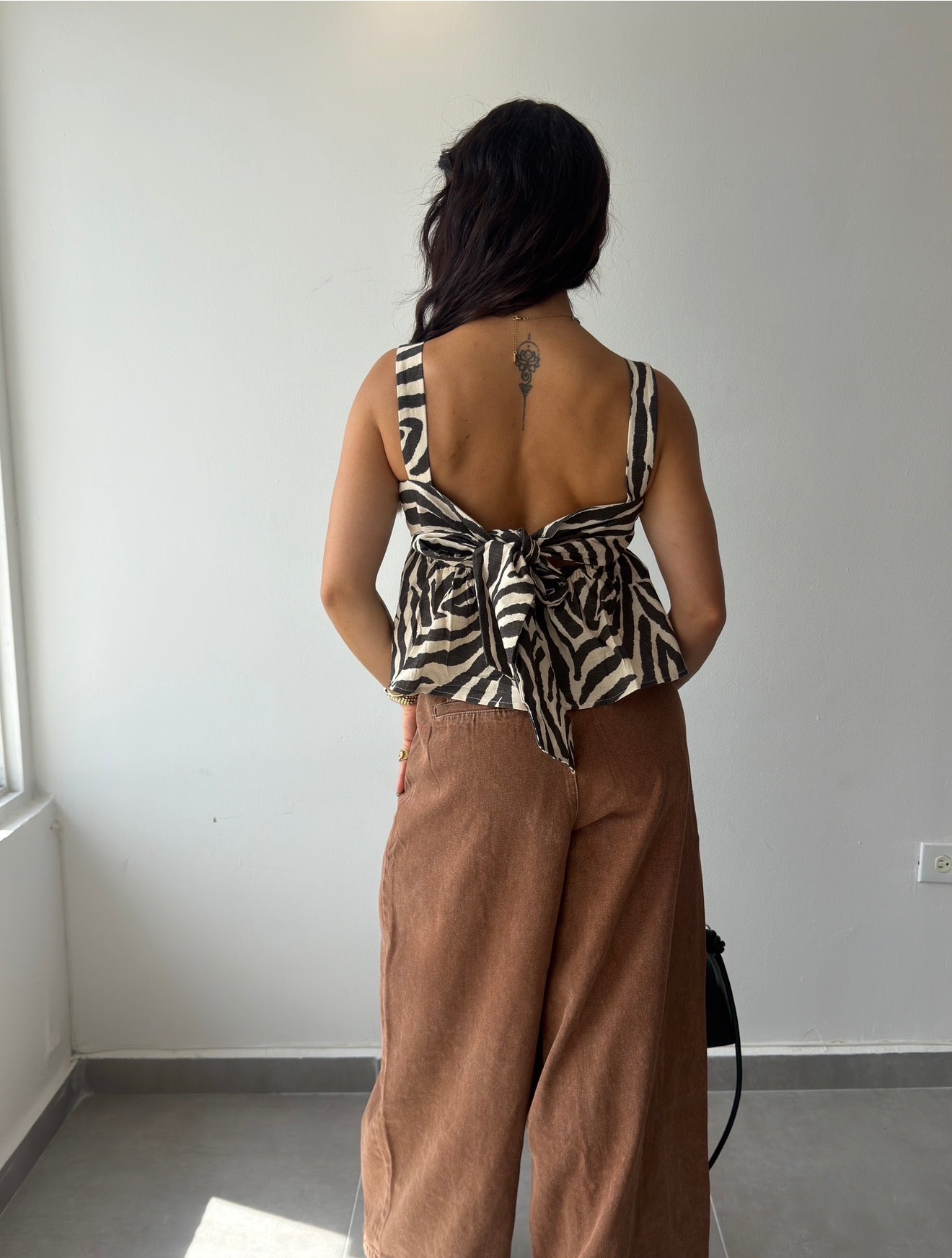 Zebra Peplum Top