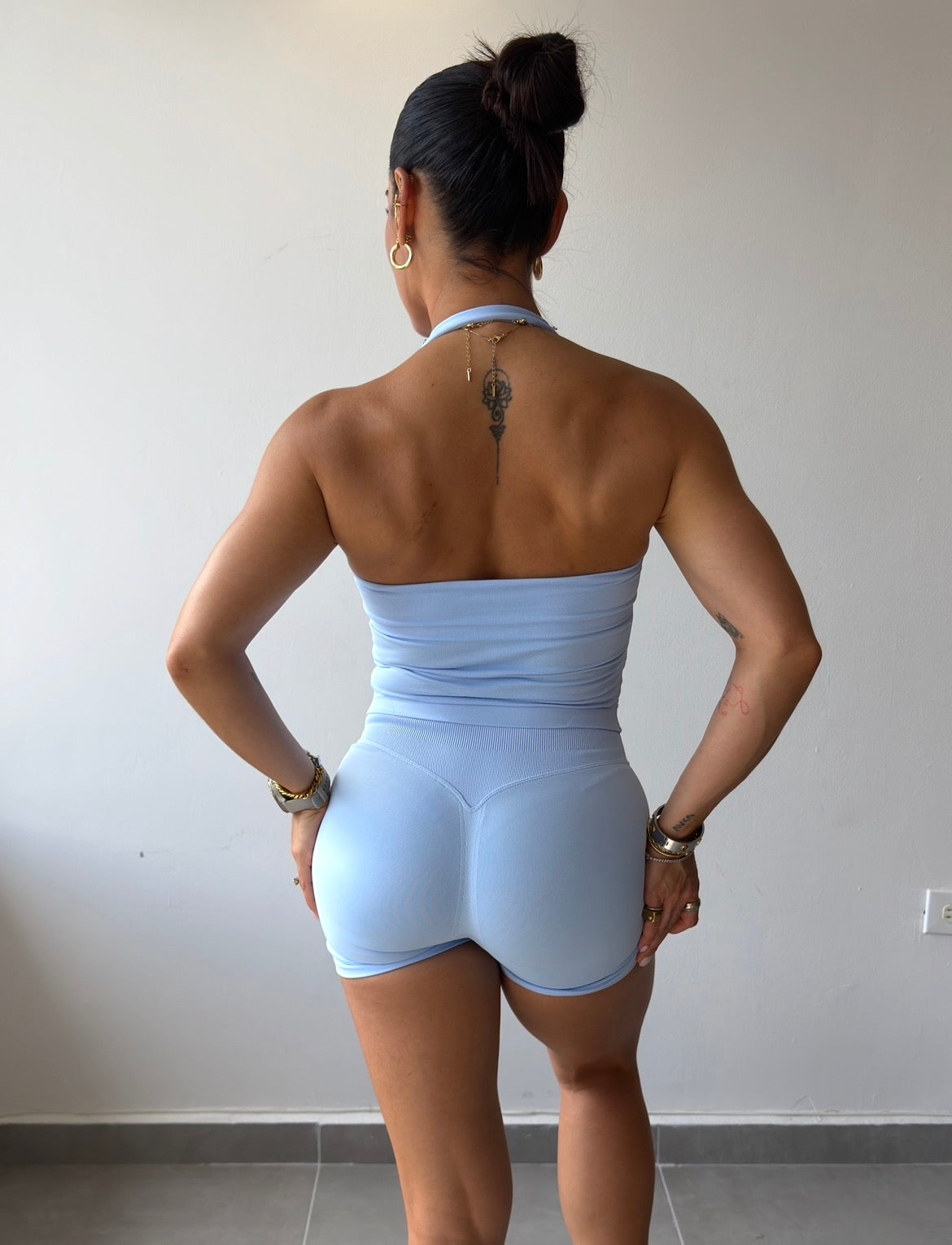 Baby Blue Seamless Short Set