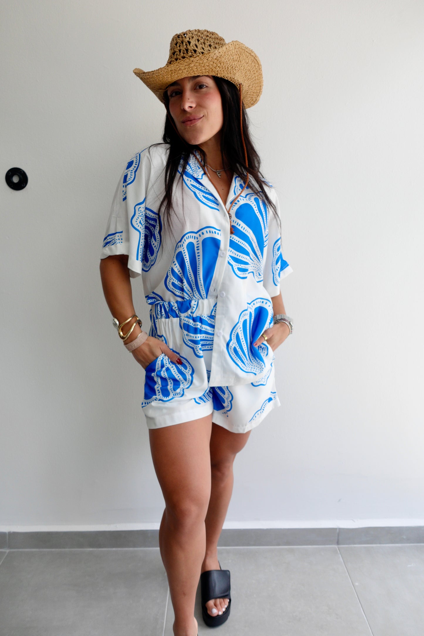 Shells Print Shirt and Shorts Set