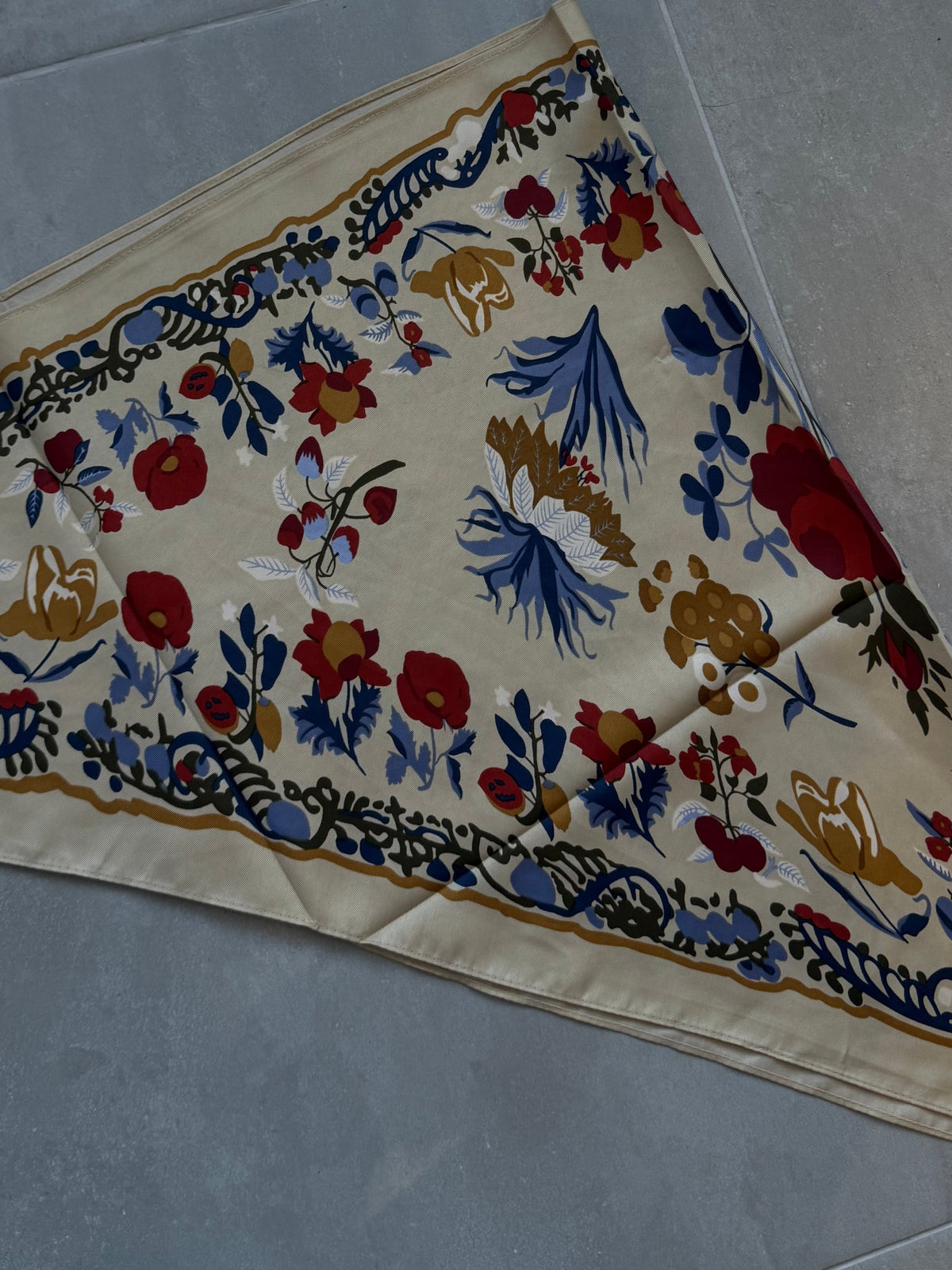 Ivory Floral Scarf
