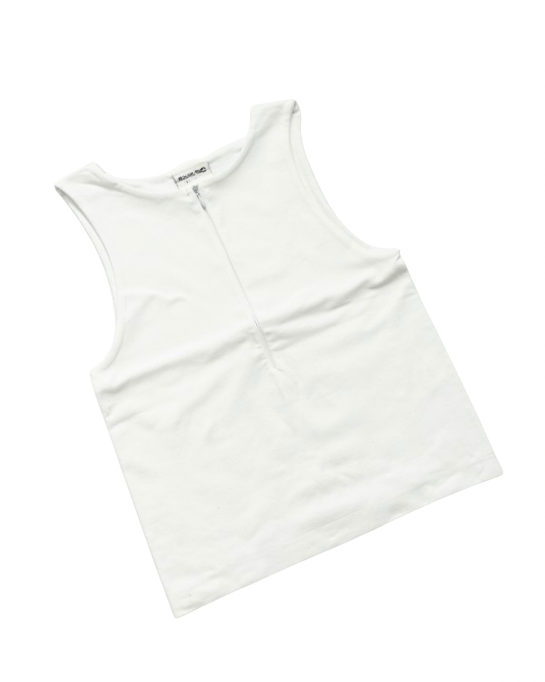 White Zipper Cropped Basic