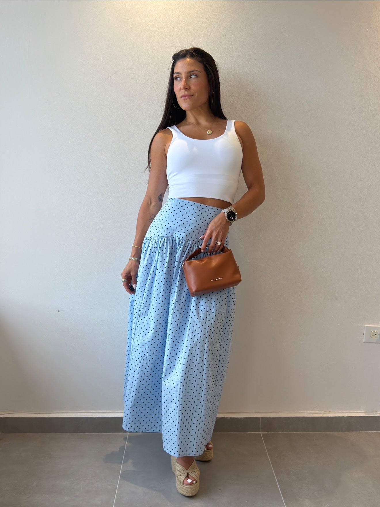 Blue Polka Skirt