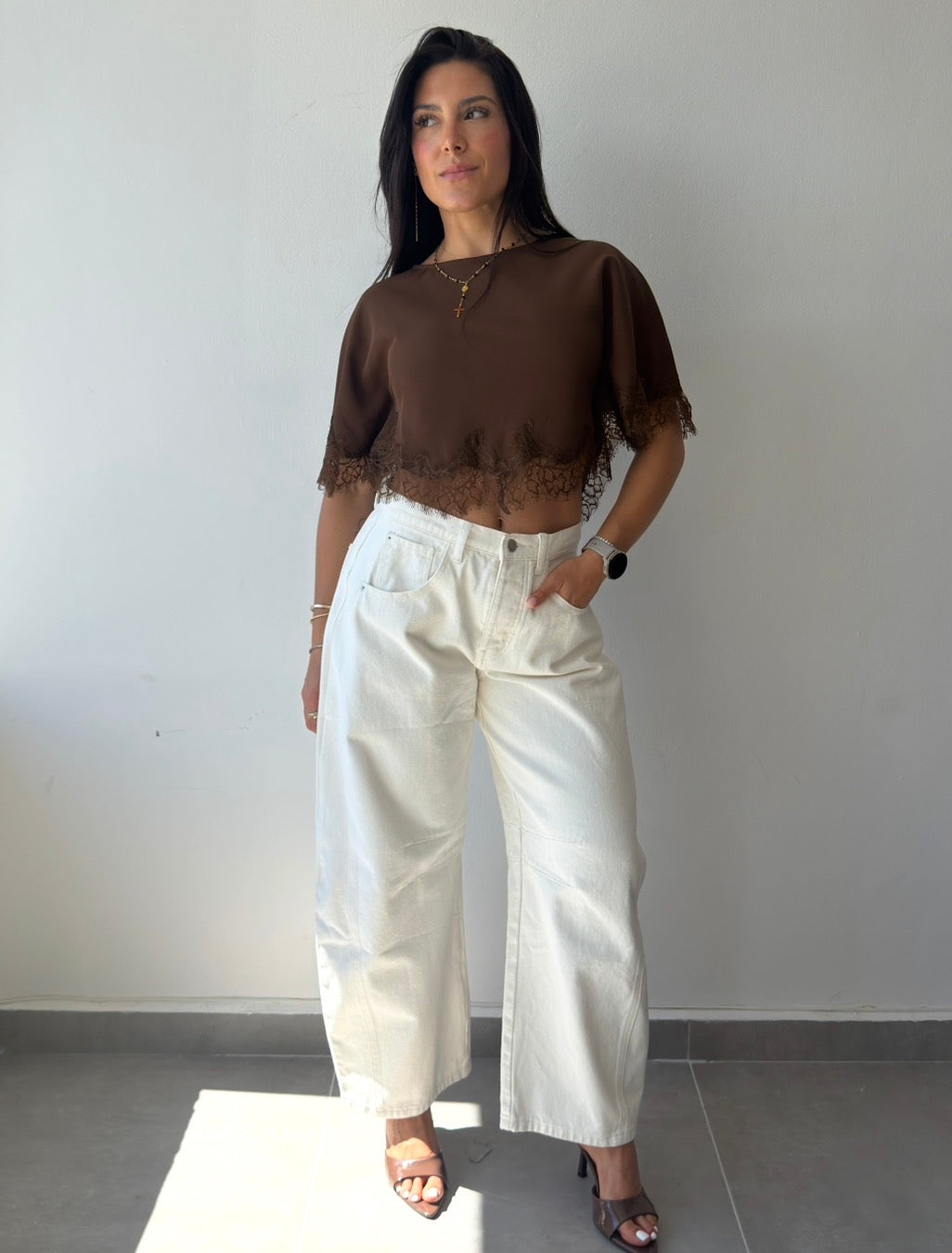 Brown Cape Top