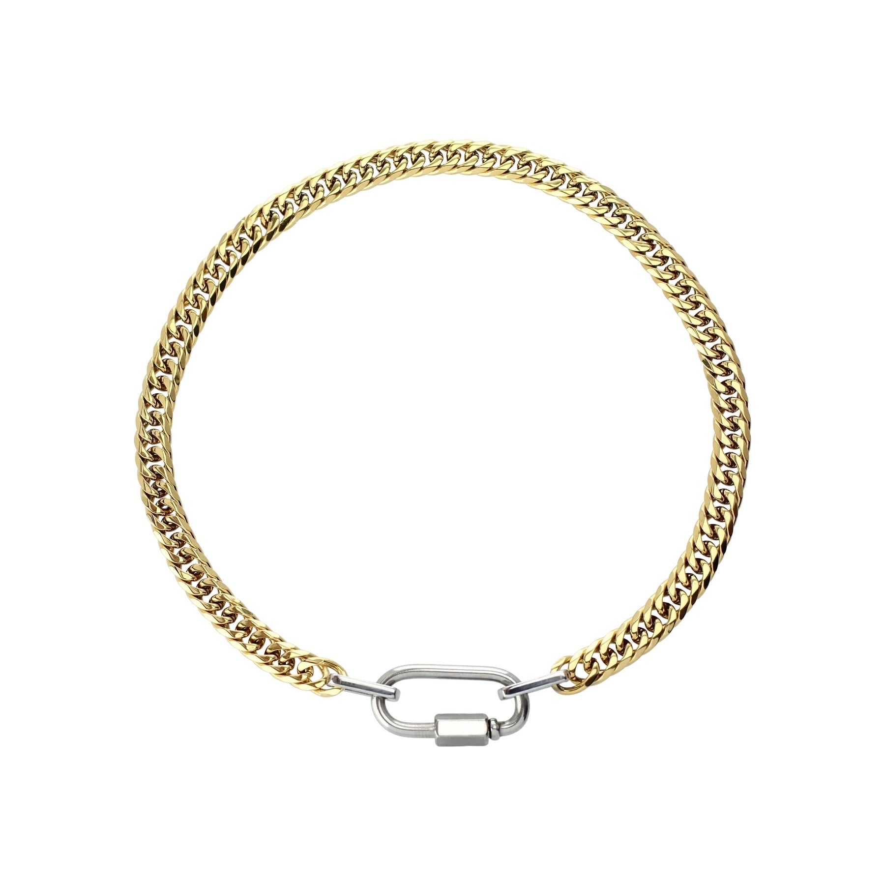 Buckle Gold Cubana Necklace