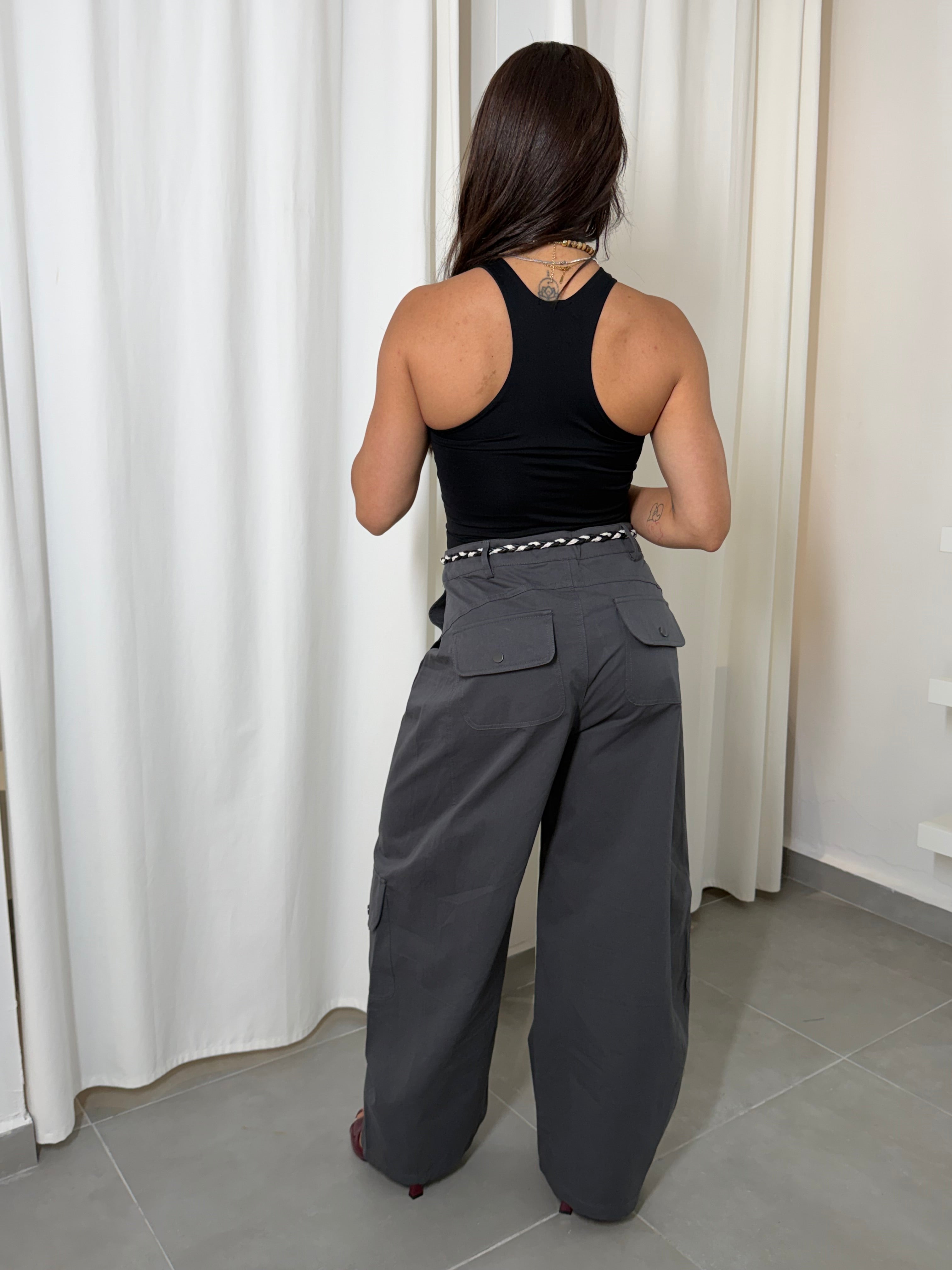 Charcoal Barrel Trousers