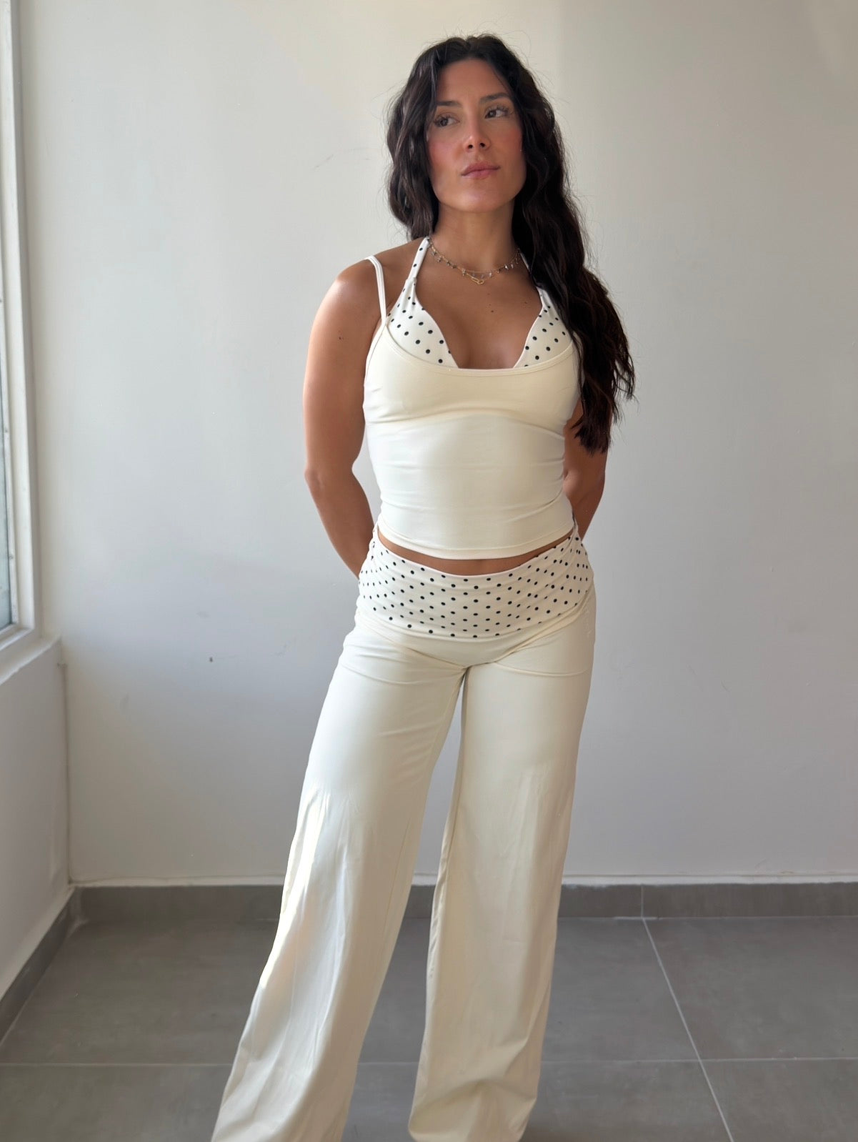 Ivory Polka Flare Set