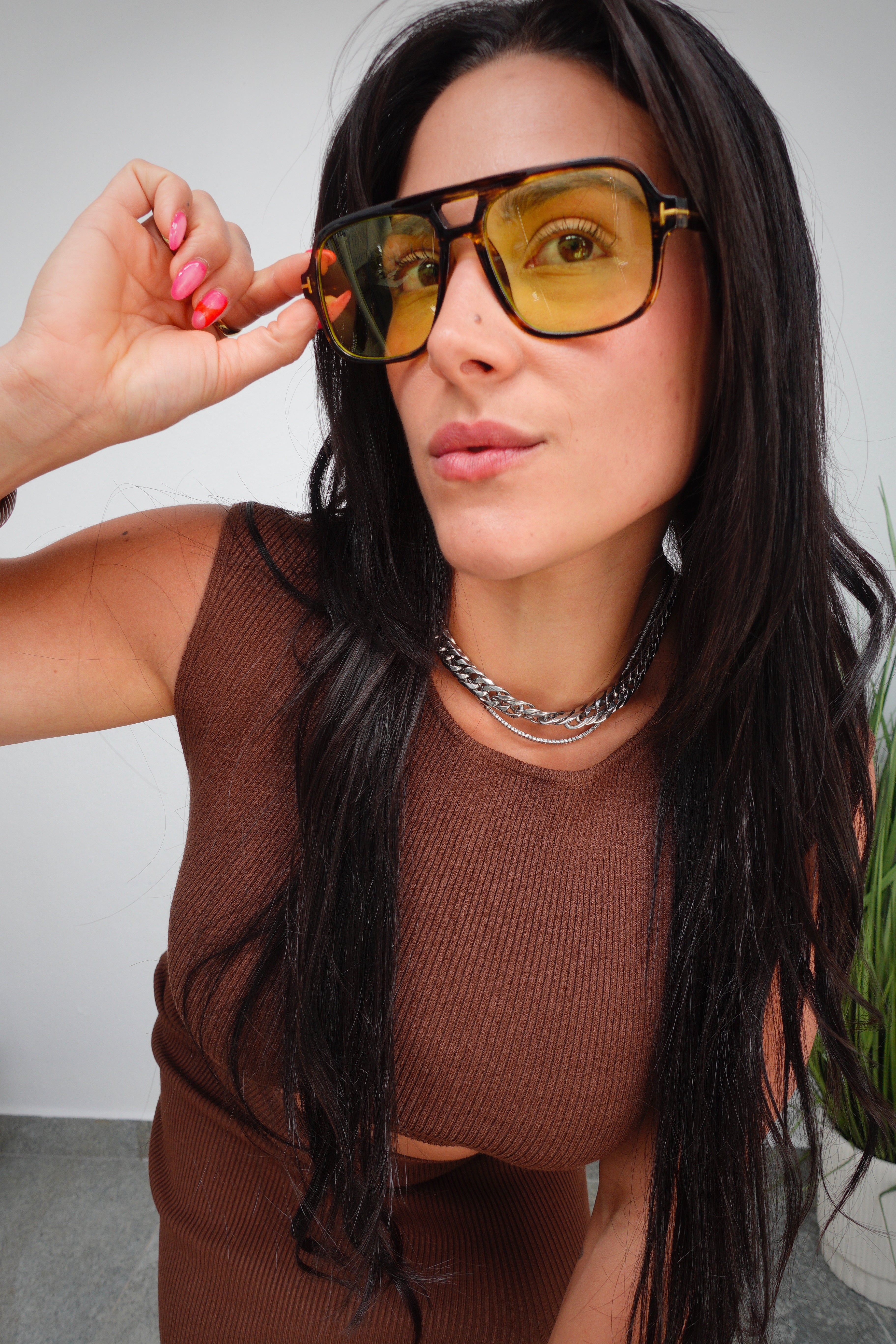 Tortoise Frame Yellow Lense Sunglasses