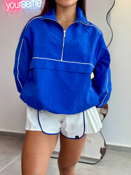 RESTOCK! Royal Blue Half Zip Up Windbreaker Jacket