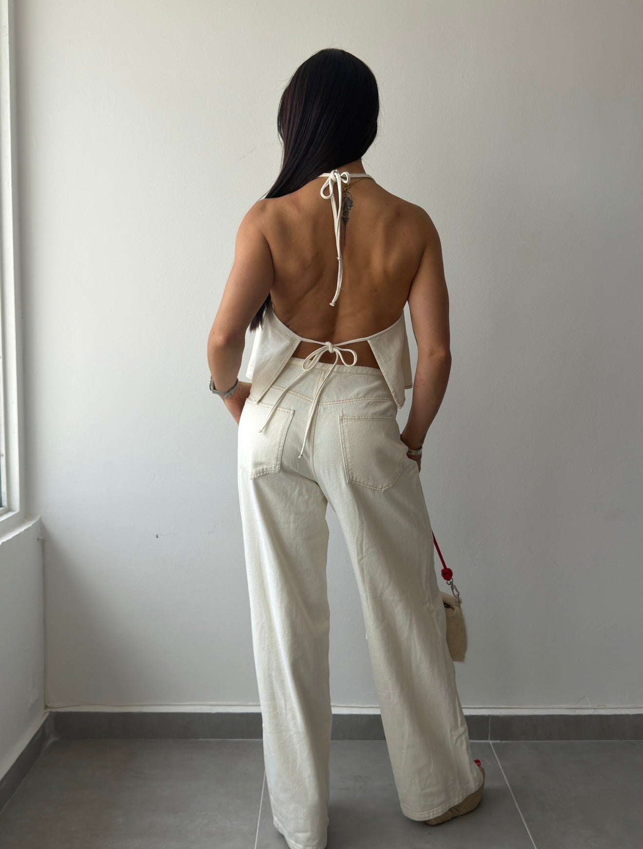 Ecru Denim Set