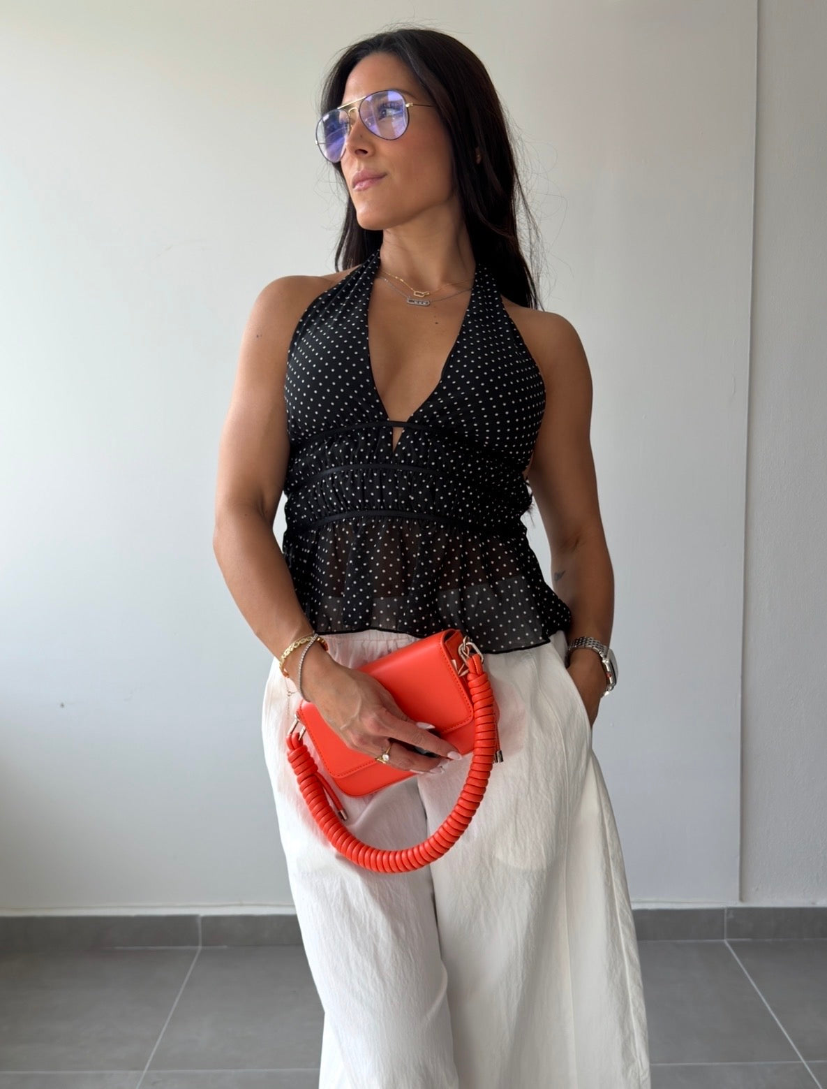 Polka Halter Top