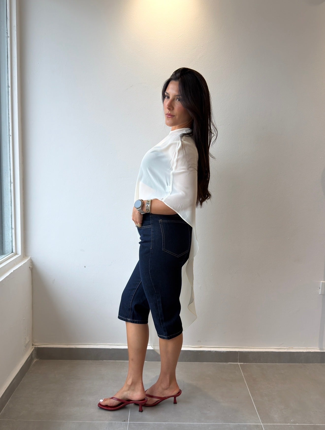 Dark Denim Capri Jeans