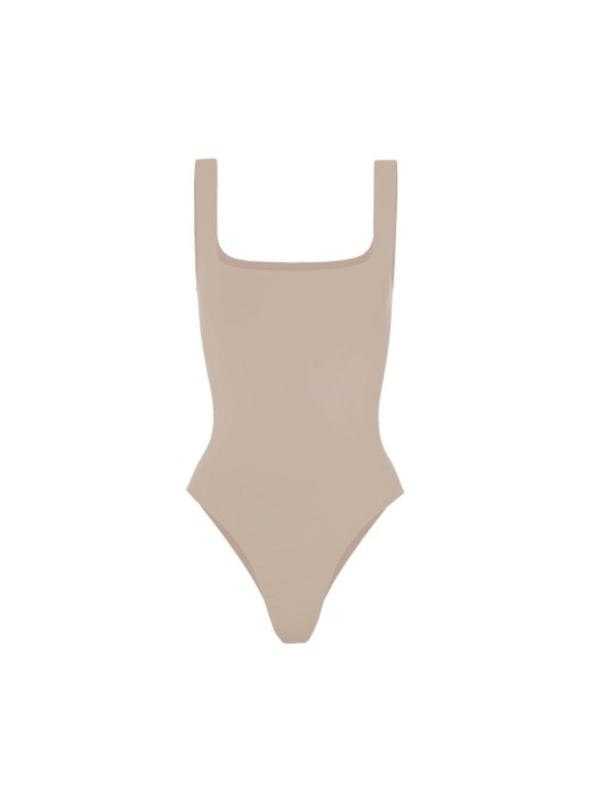(Taupe) Squared Neck Tank Bodysuit