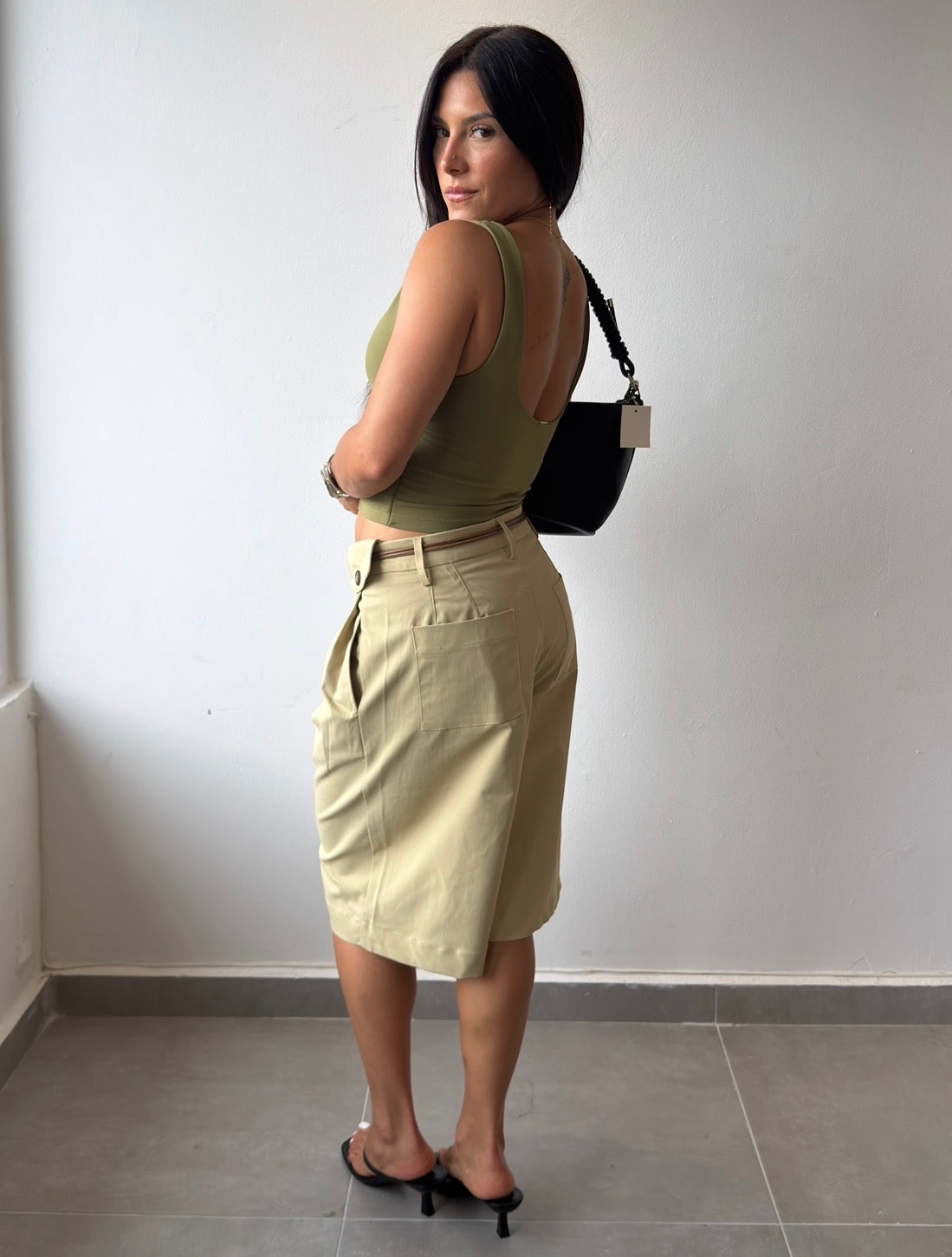 Belted Bermuda Khaki Pants