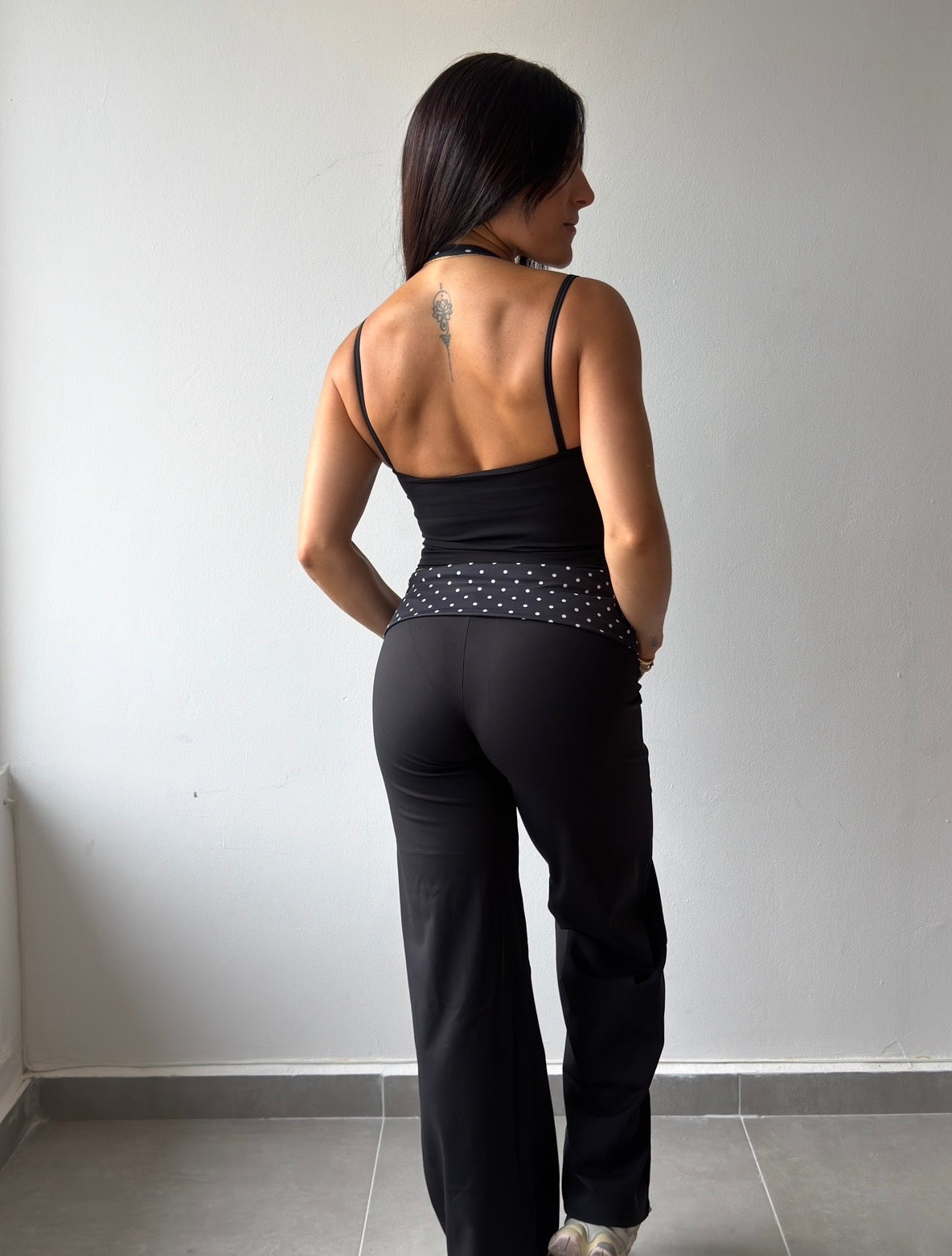 Black Polka Flare Set