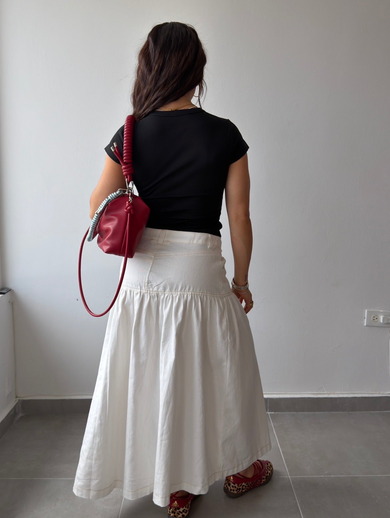 White Denim Skirt