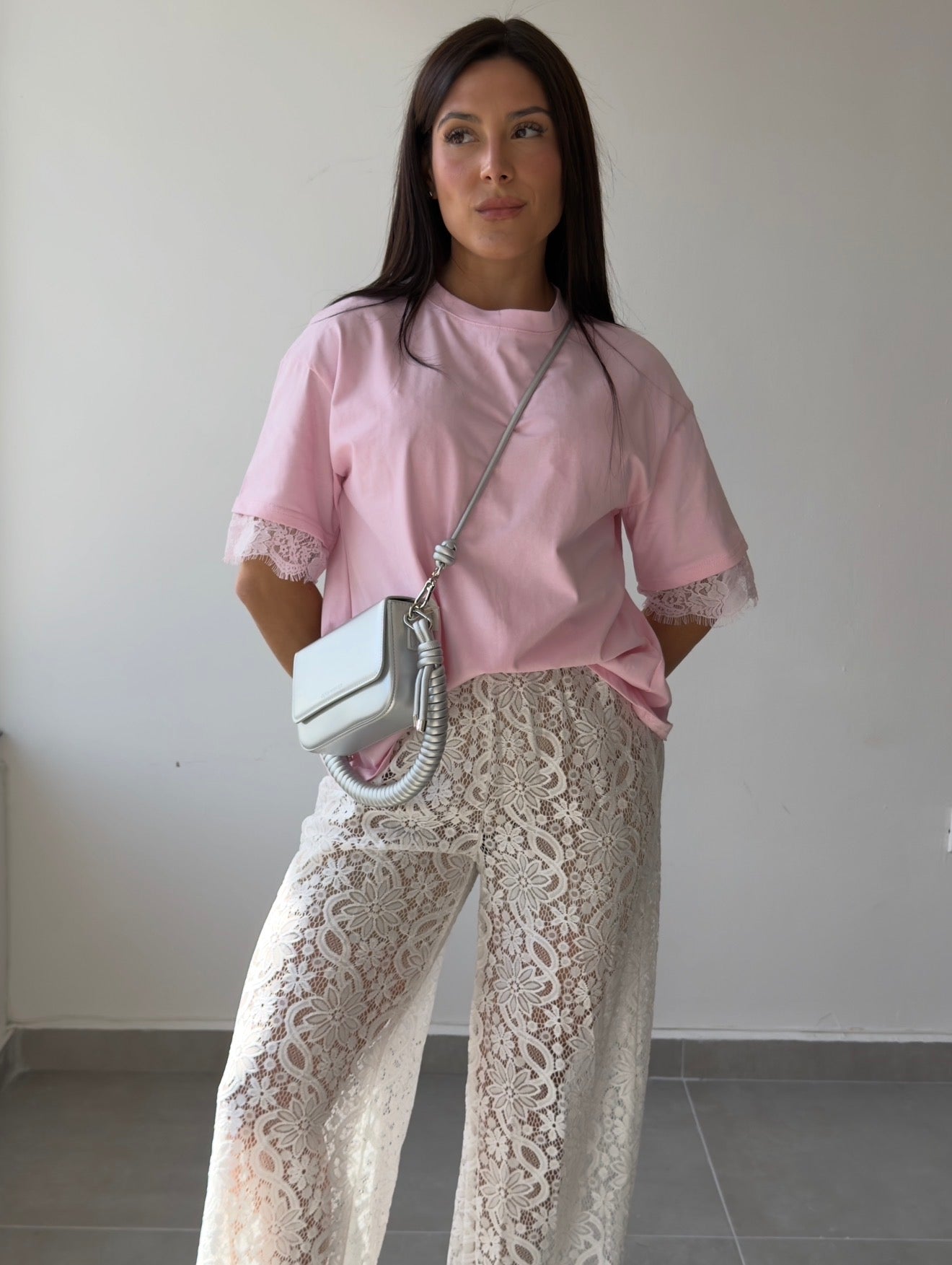 Pink Lace T Shirt