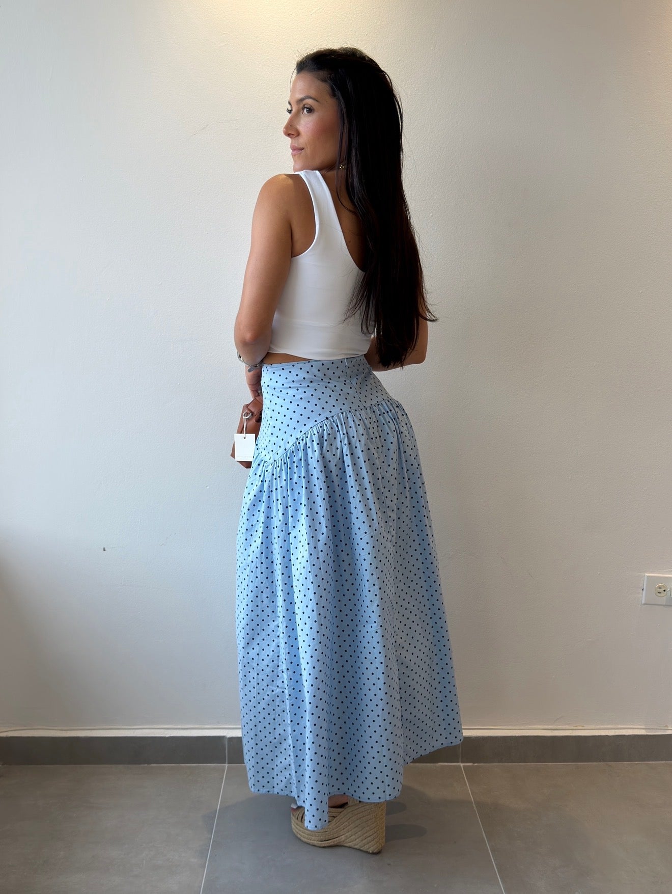 Blue Polka Skirt