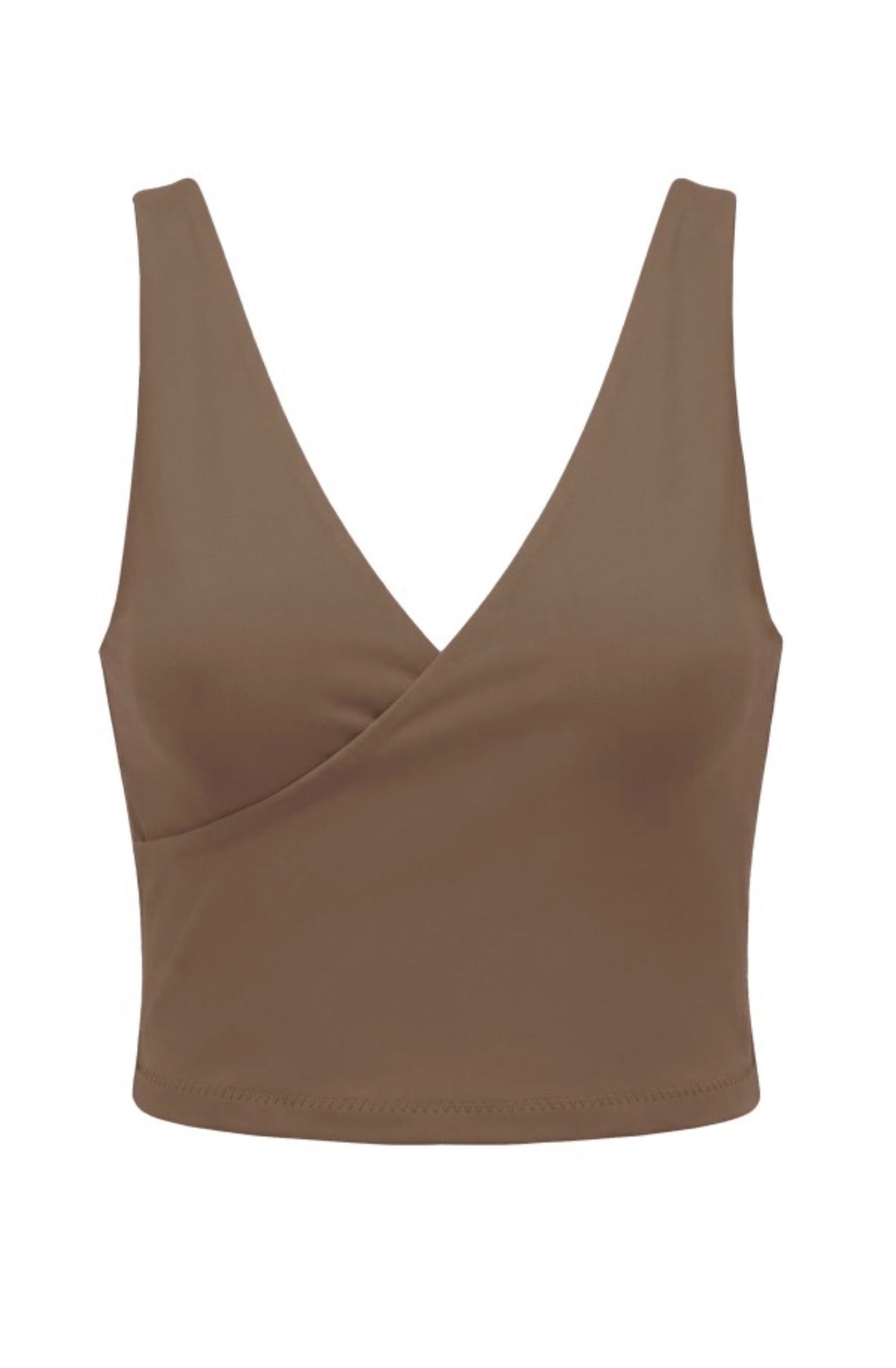 (Mocha) V Cut Cropped Basic