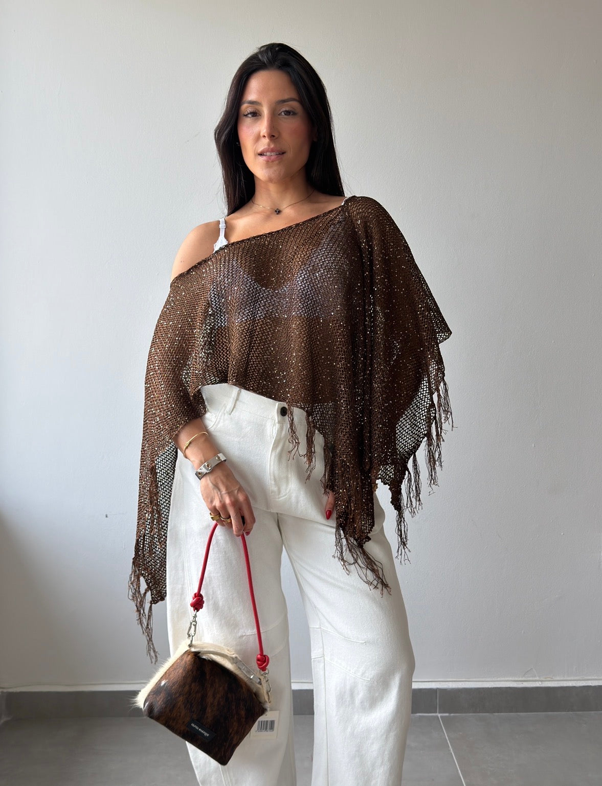Espresso Shimmer Poncho