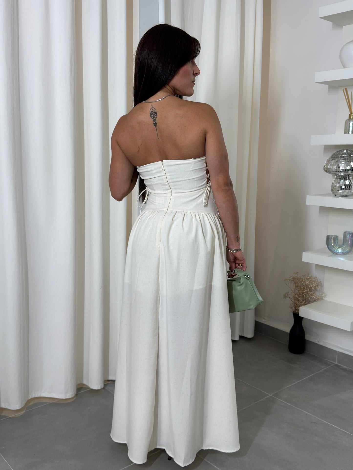 Ivory Linen Maxi Dress
