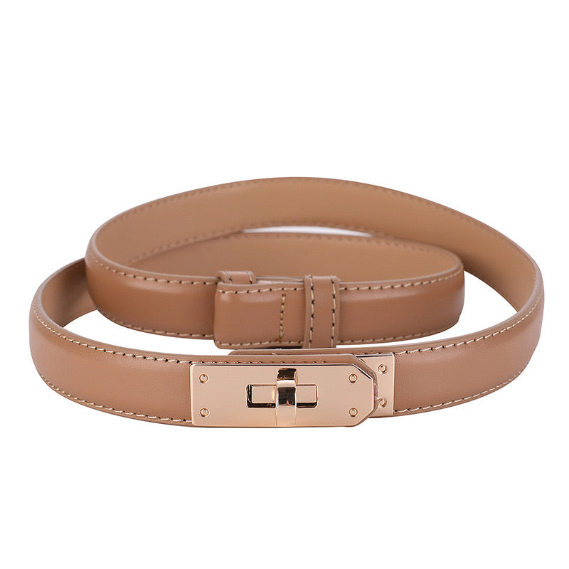 Cream Thin Belt