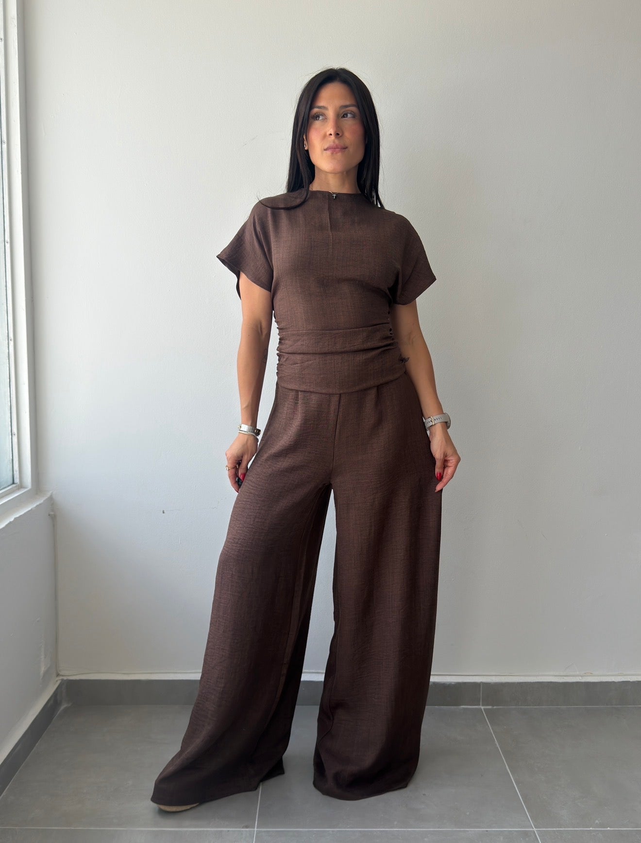 Brown Linen Jumpsuit