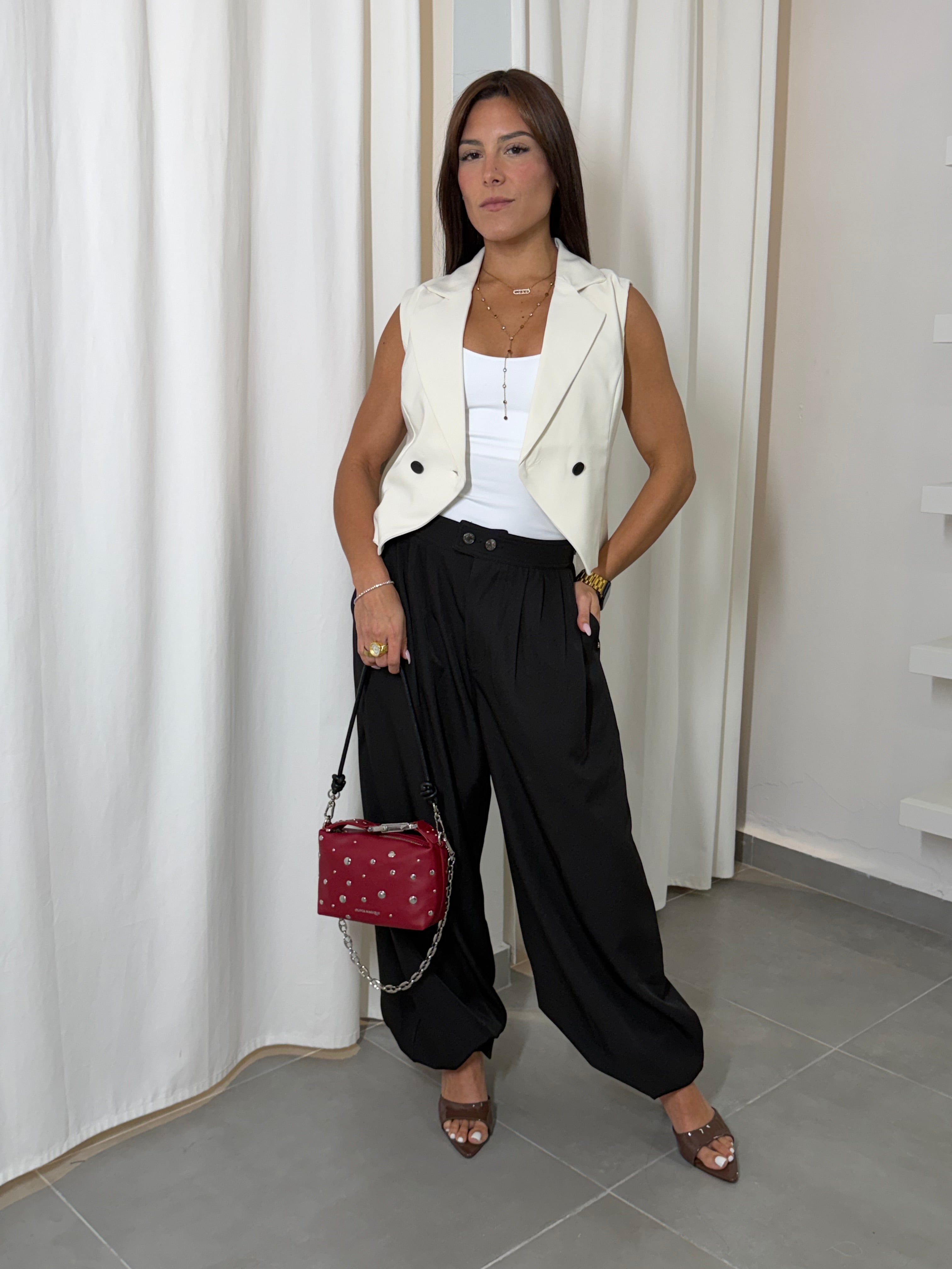 Bone White Vest Top