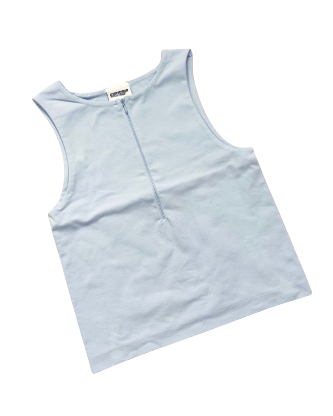 Baby Blue Zipper Cropped Basic