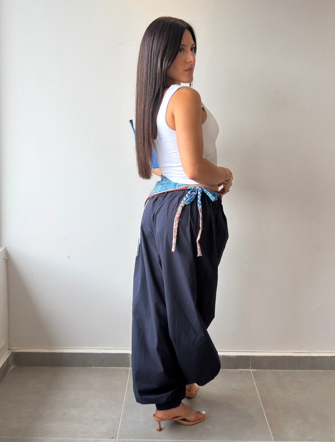 Navy Balloon Pants
