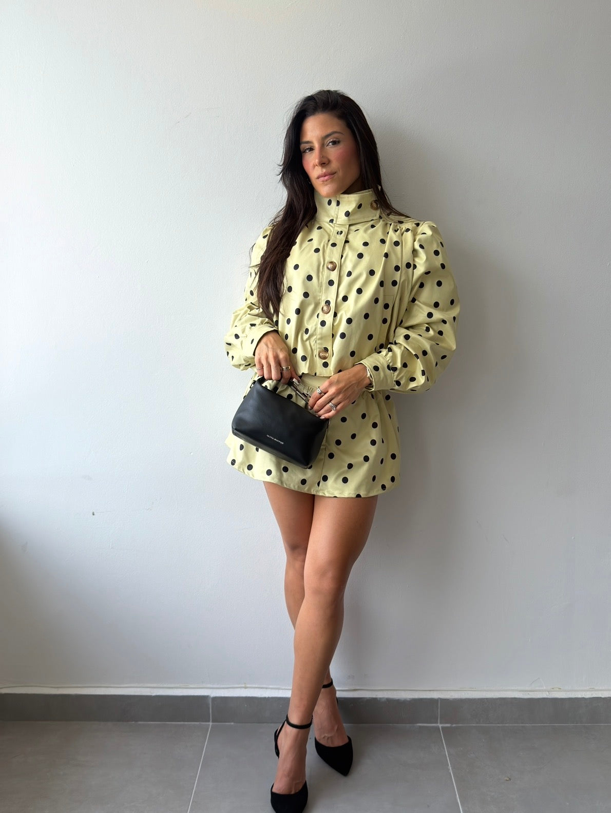 Yellow Polka Short Set