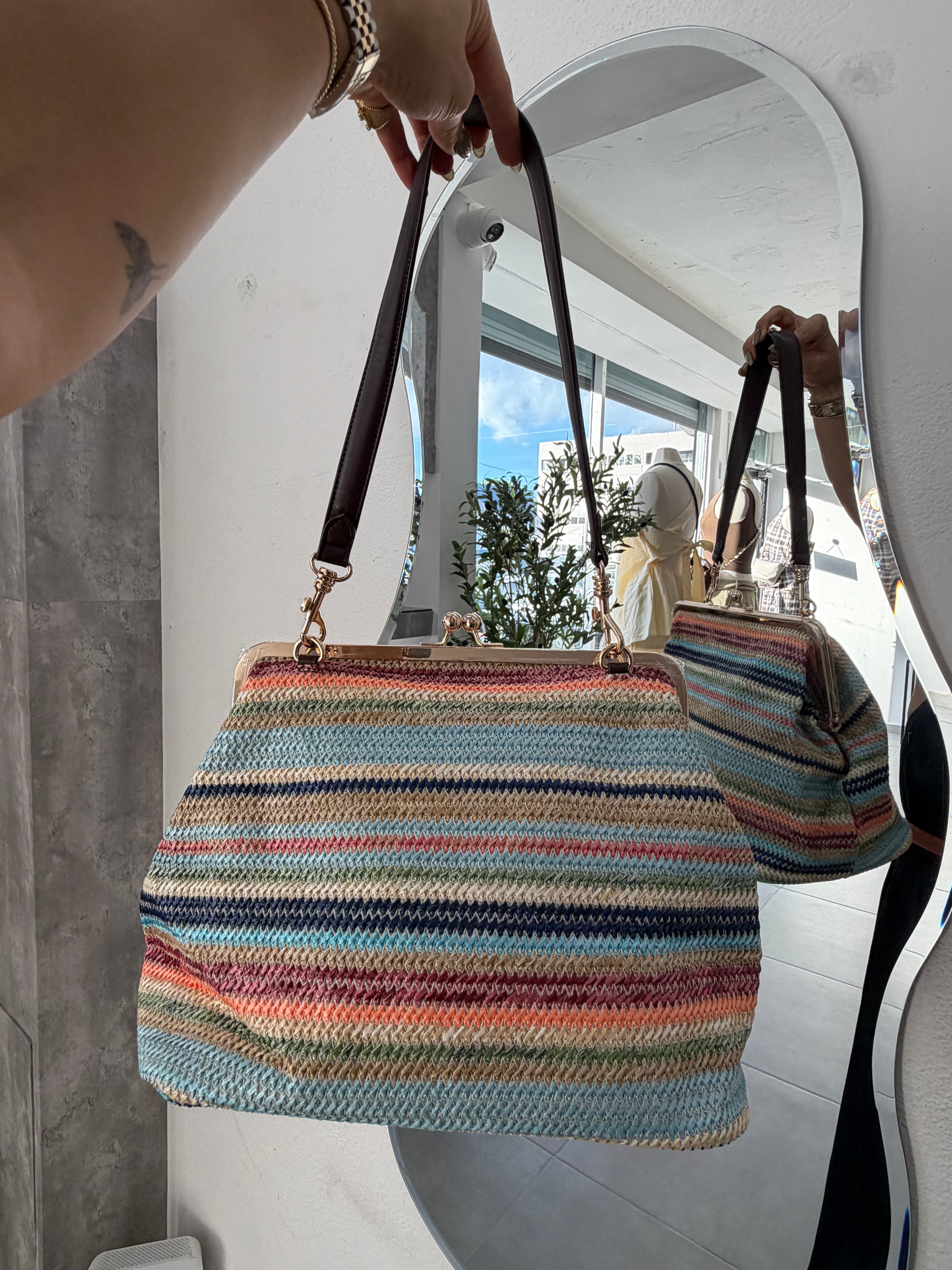 Multicolor Straw Bag