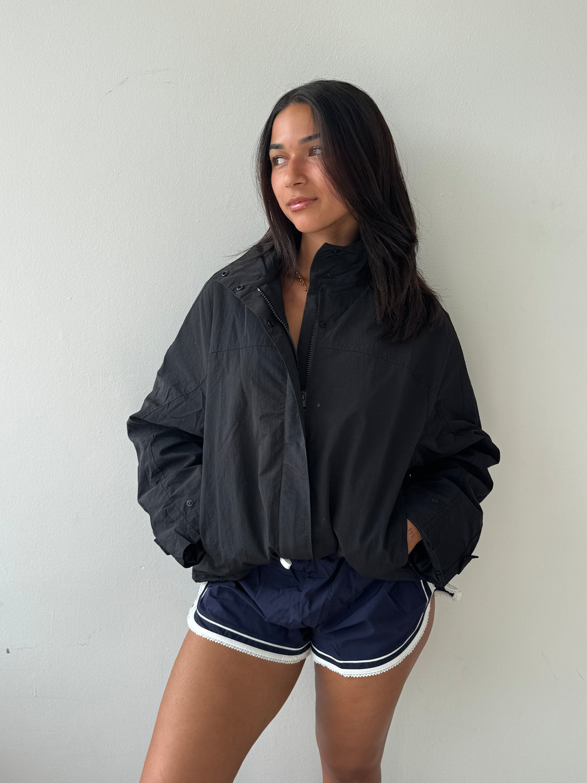 Black Windbreaker Jacket