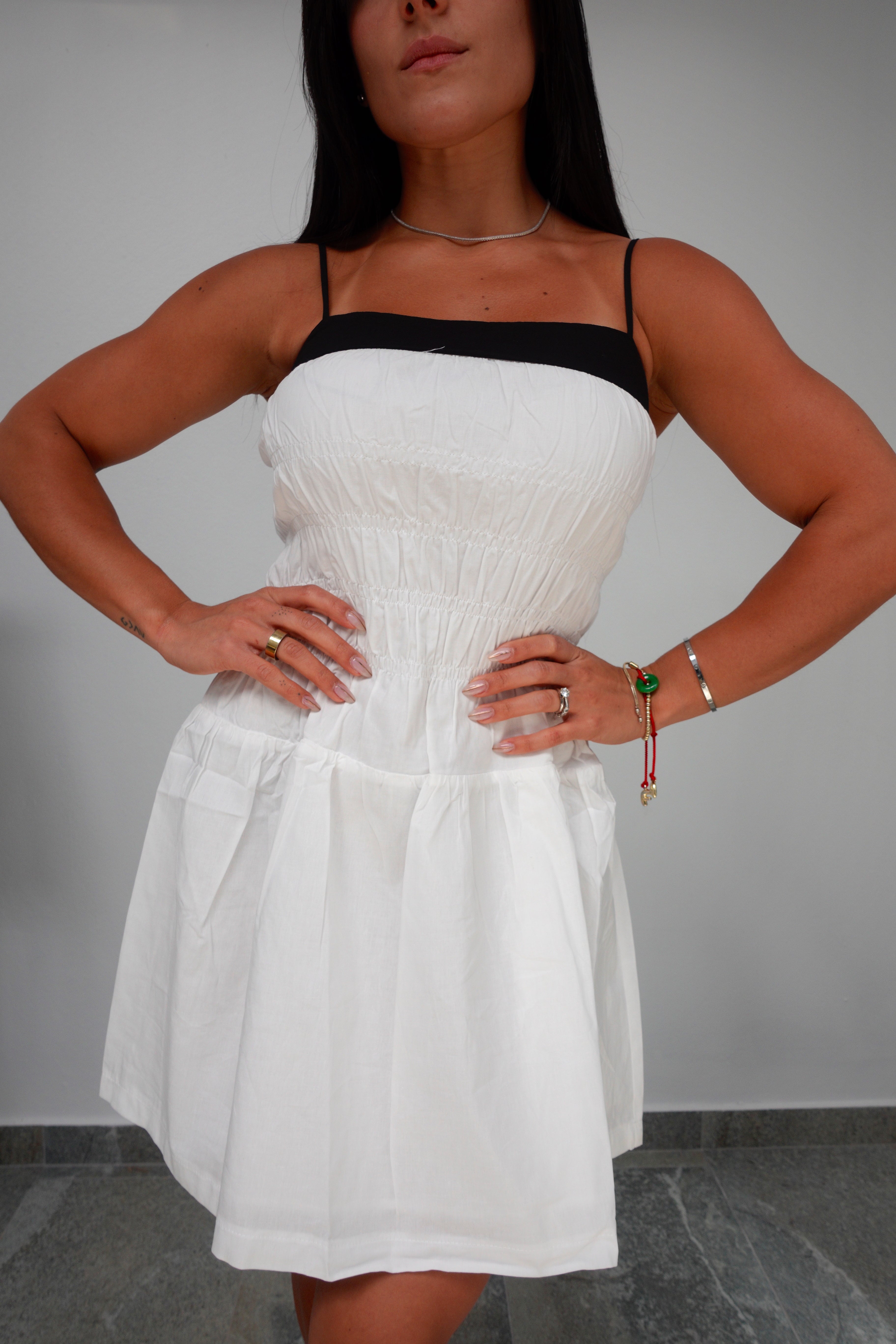 WHITE & BLACK MINI DRESS