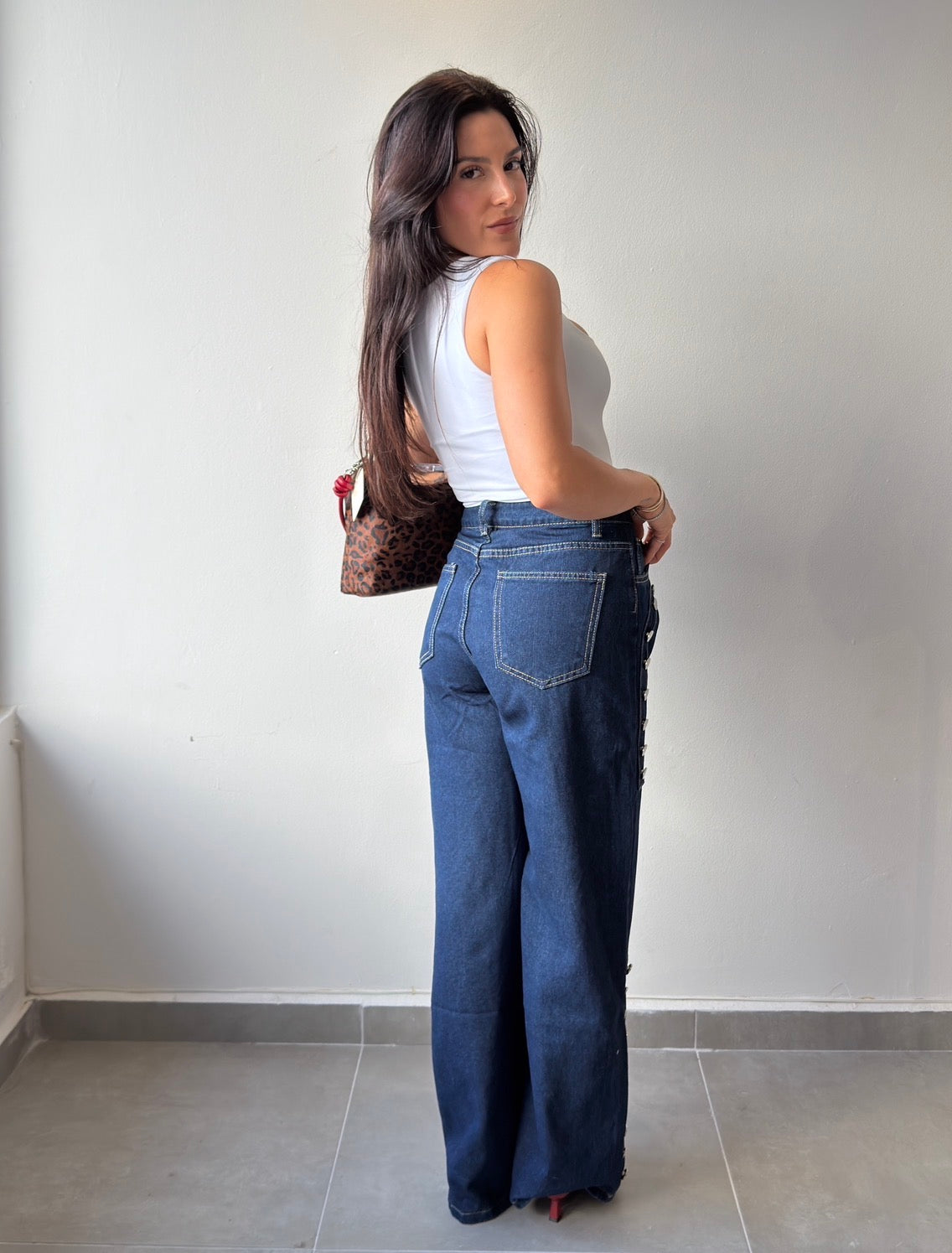 Studded Dark Denim Jeans