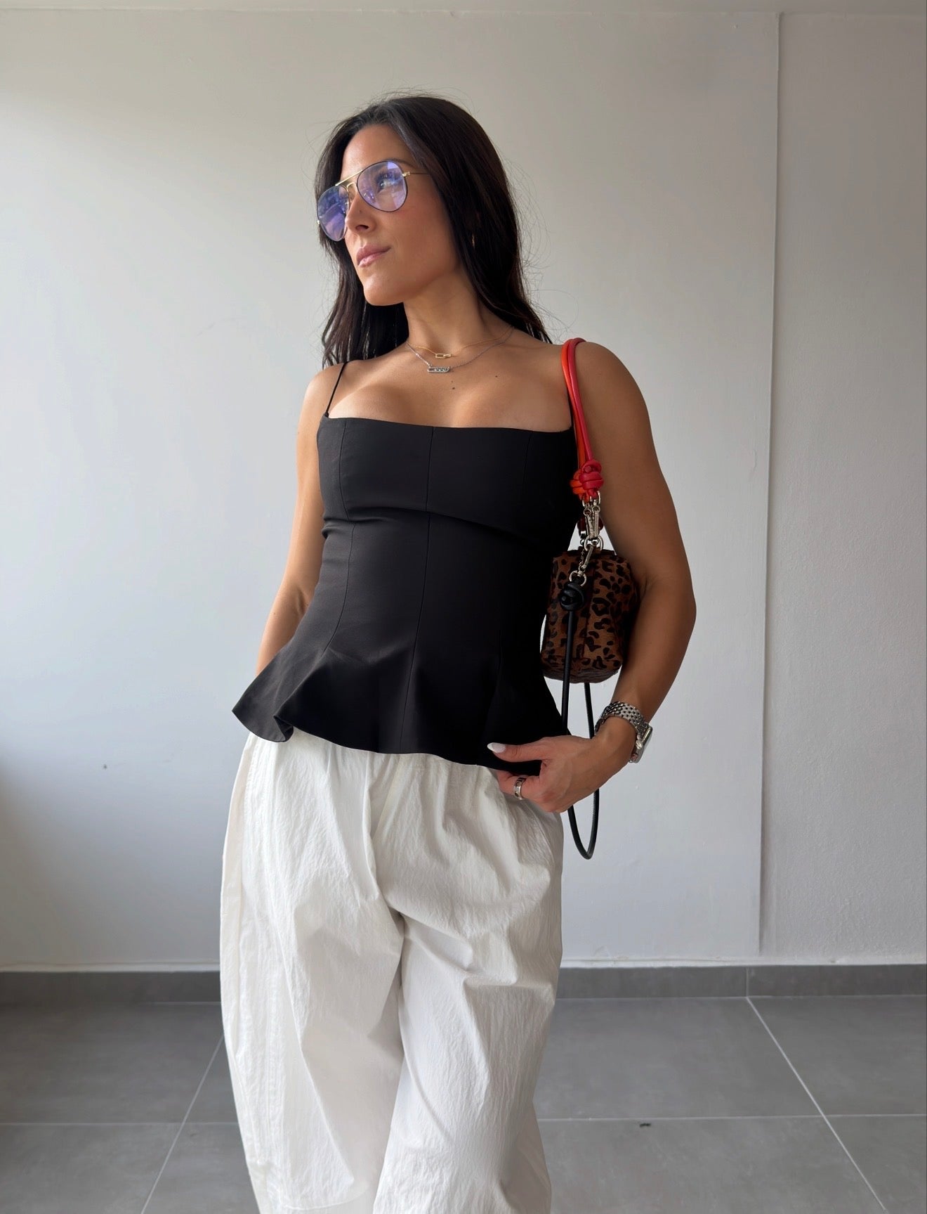 Black Peplum Top