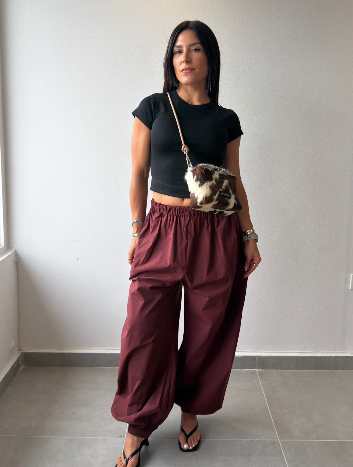Burgundy Balloon Pants
