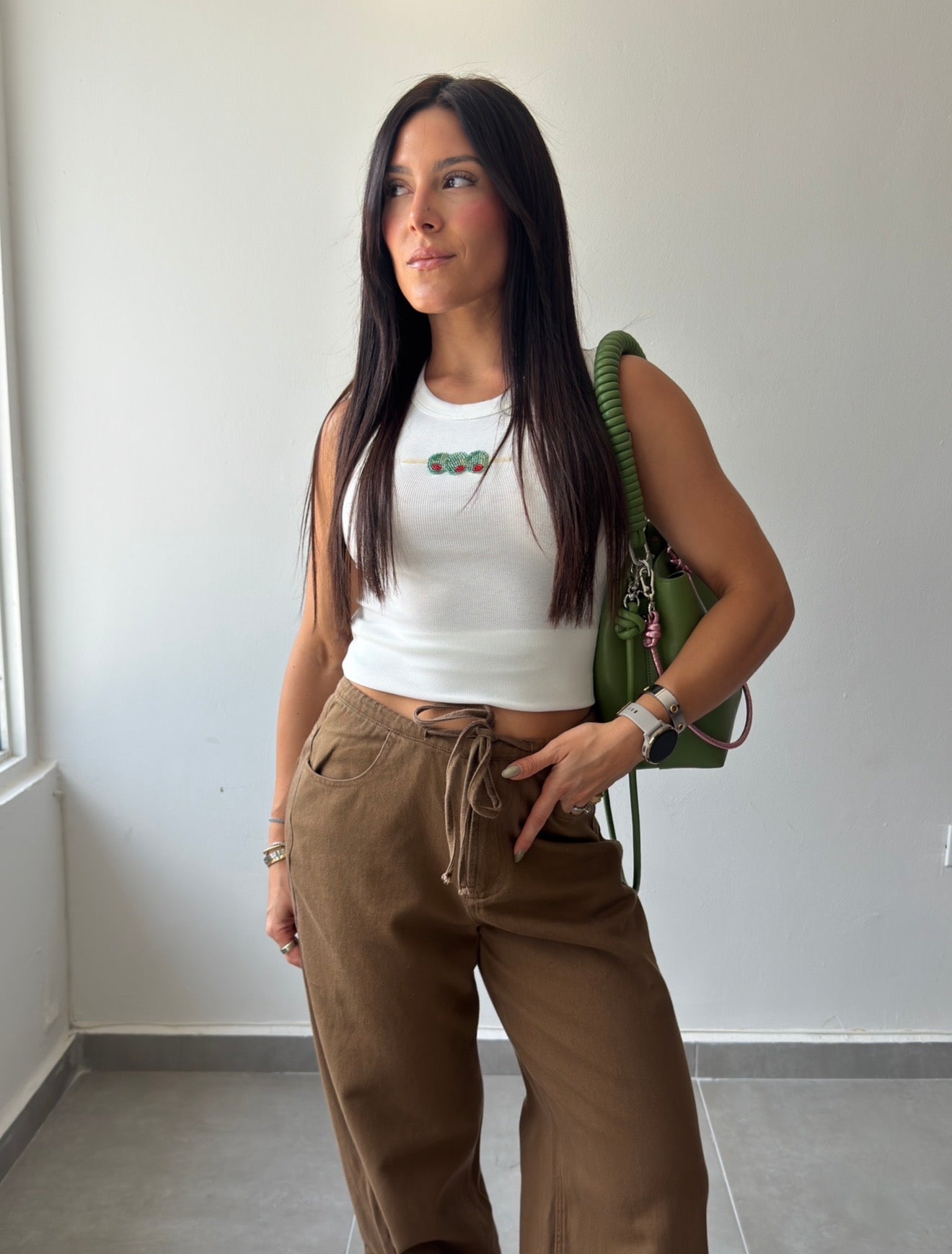 Olive Tank Top (White)