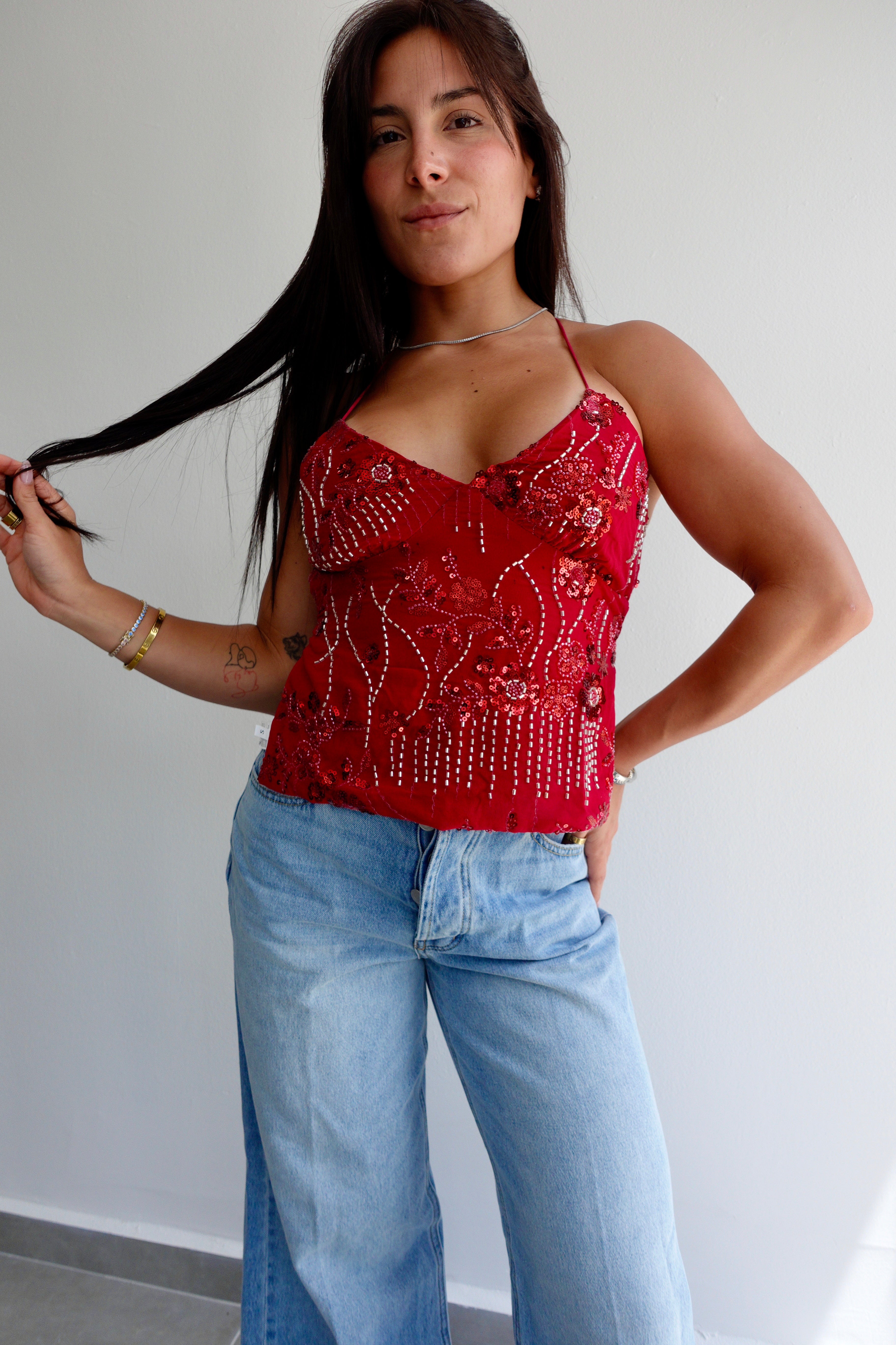 Red Sequins Top