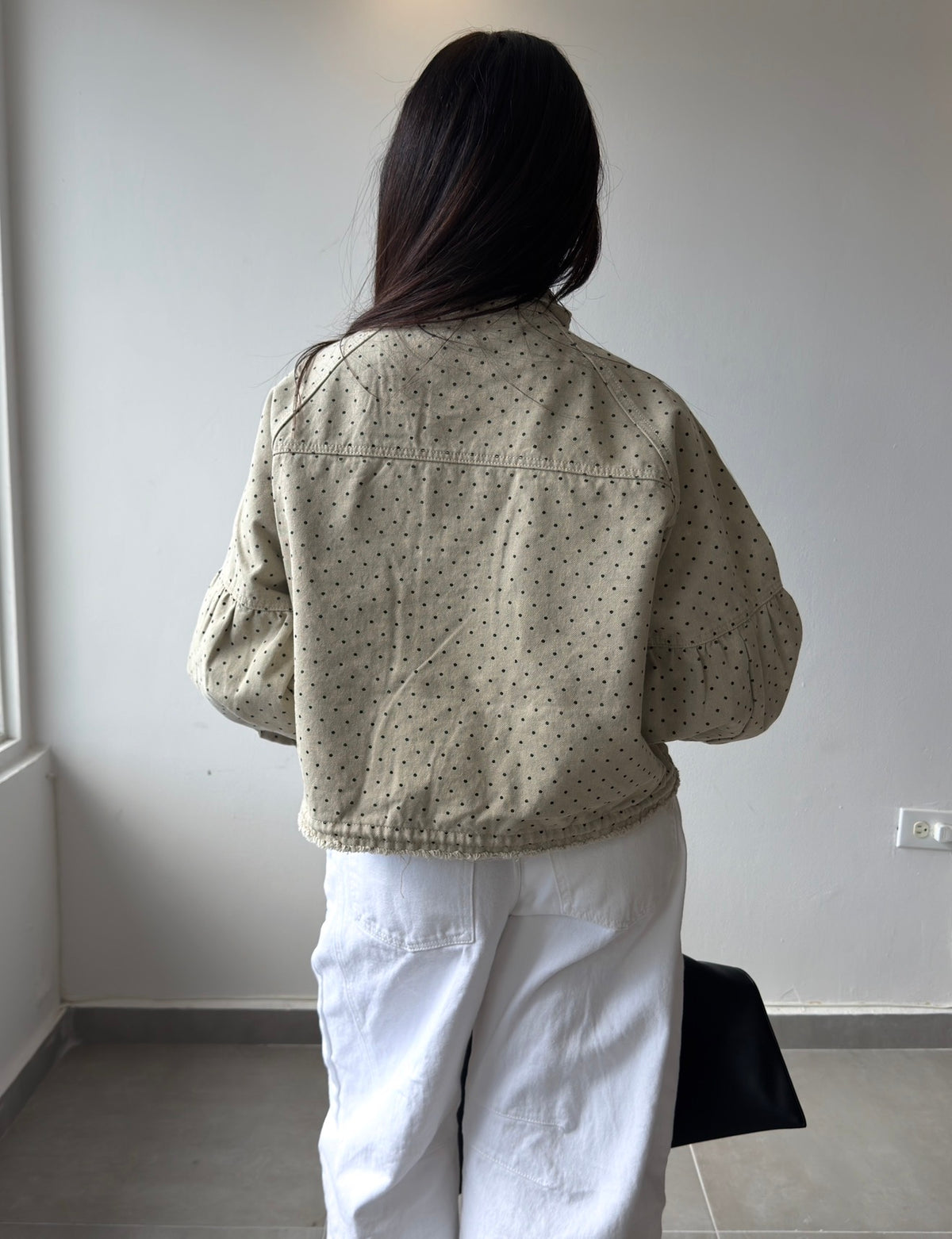 Gray Polka Balloon Jacket