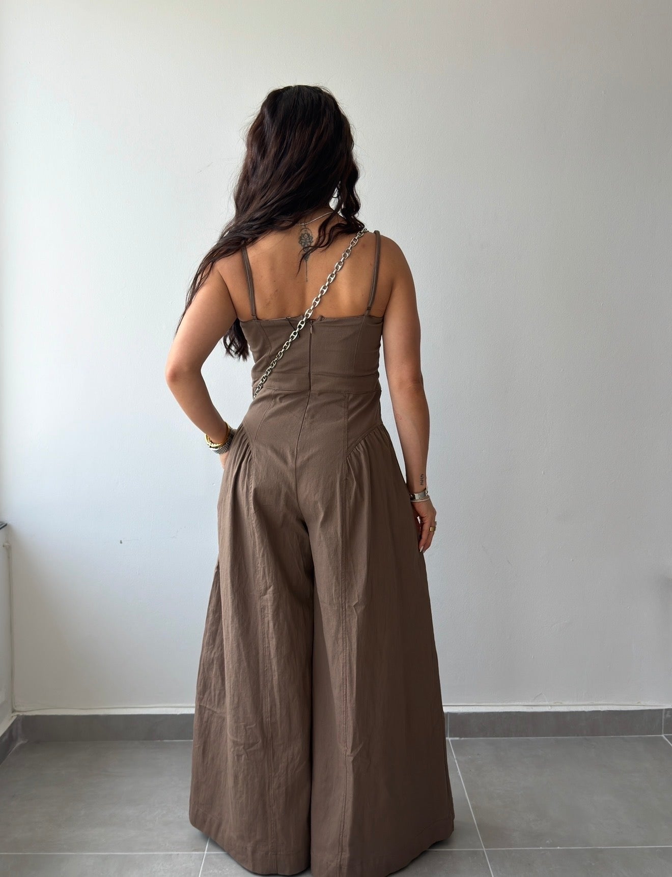 Brown Wide Leg Jumpsuit