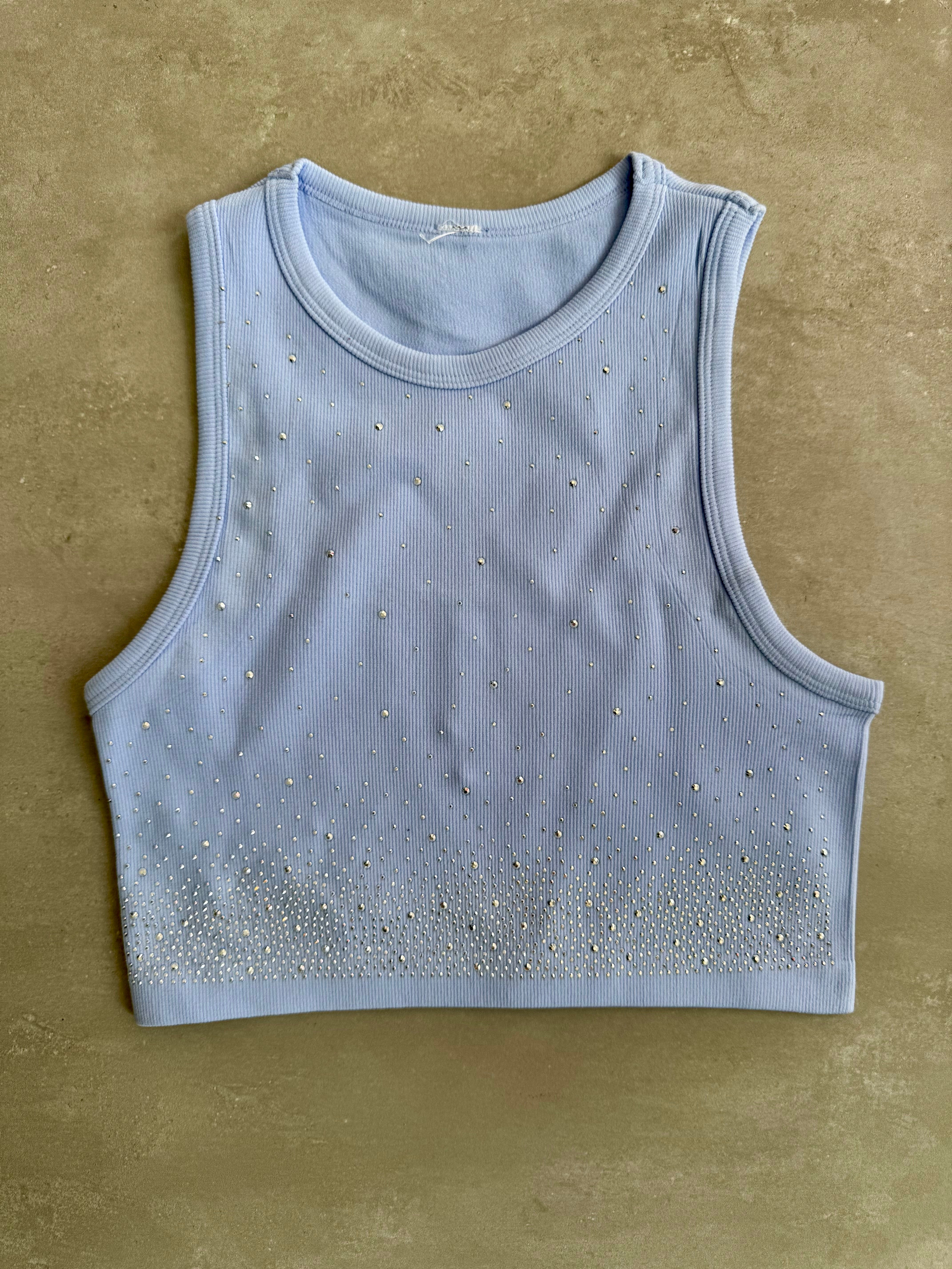 Baby Blue Sparkling Basic Top