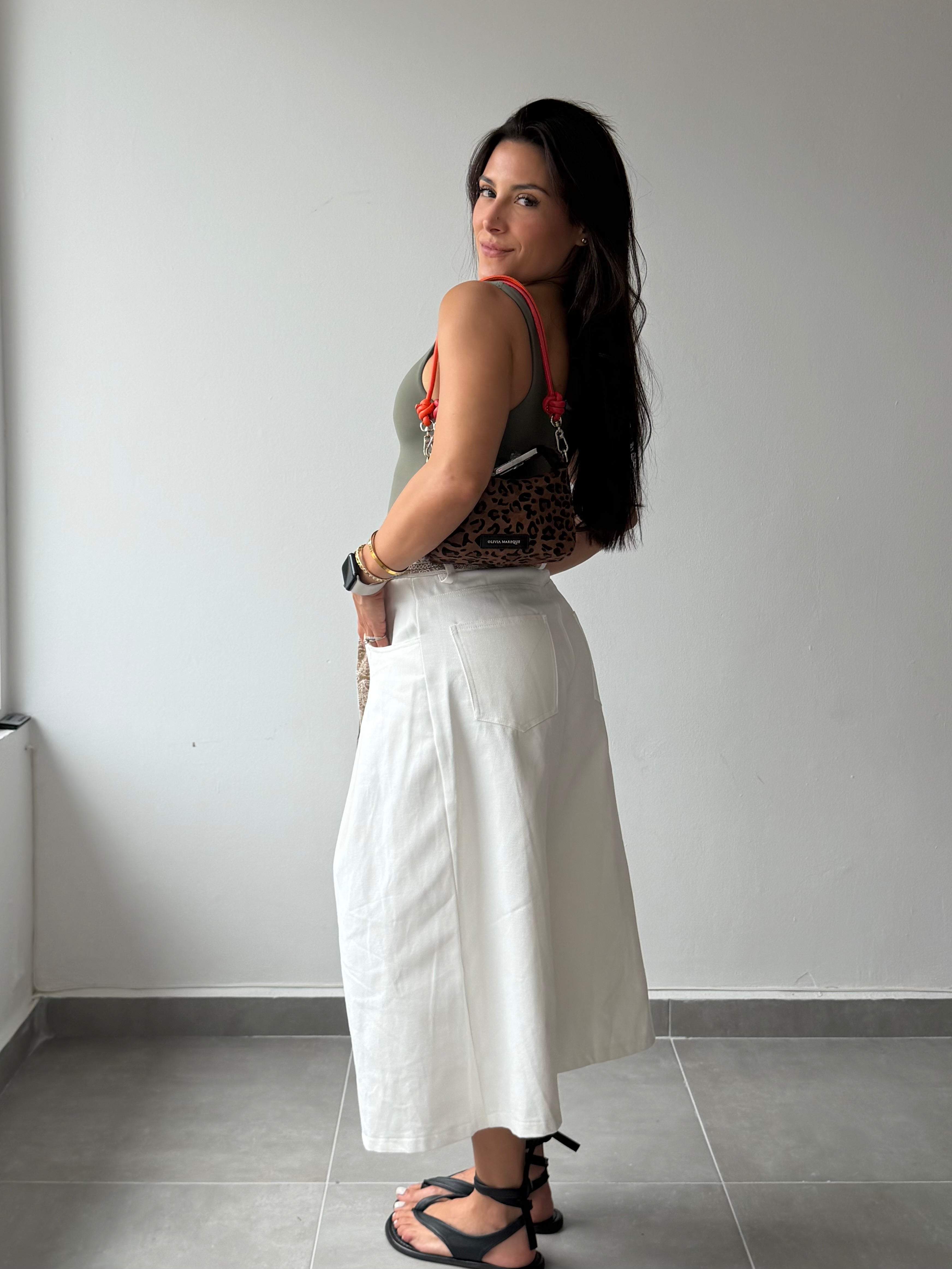 White Denim Culotte Pants