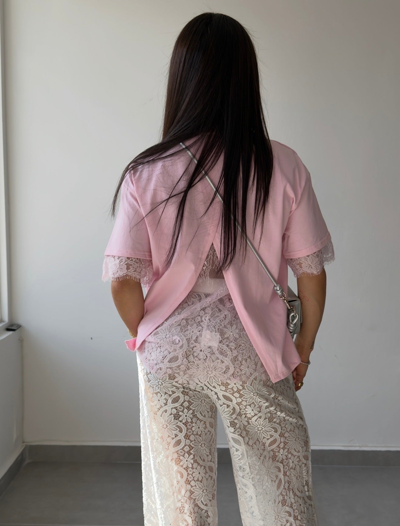 Pink Lace T Shirt