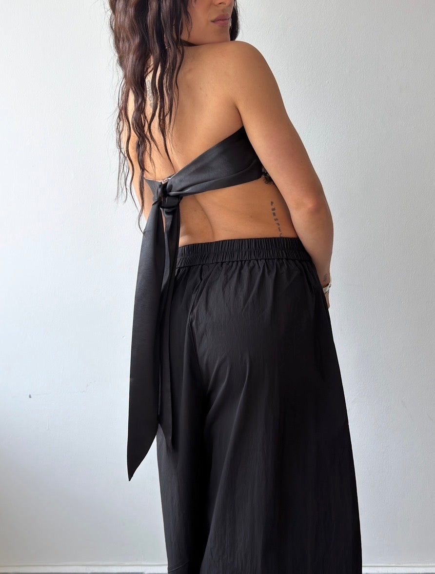 Lace Tie Top (Black)