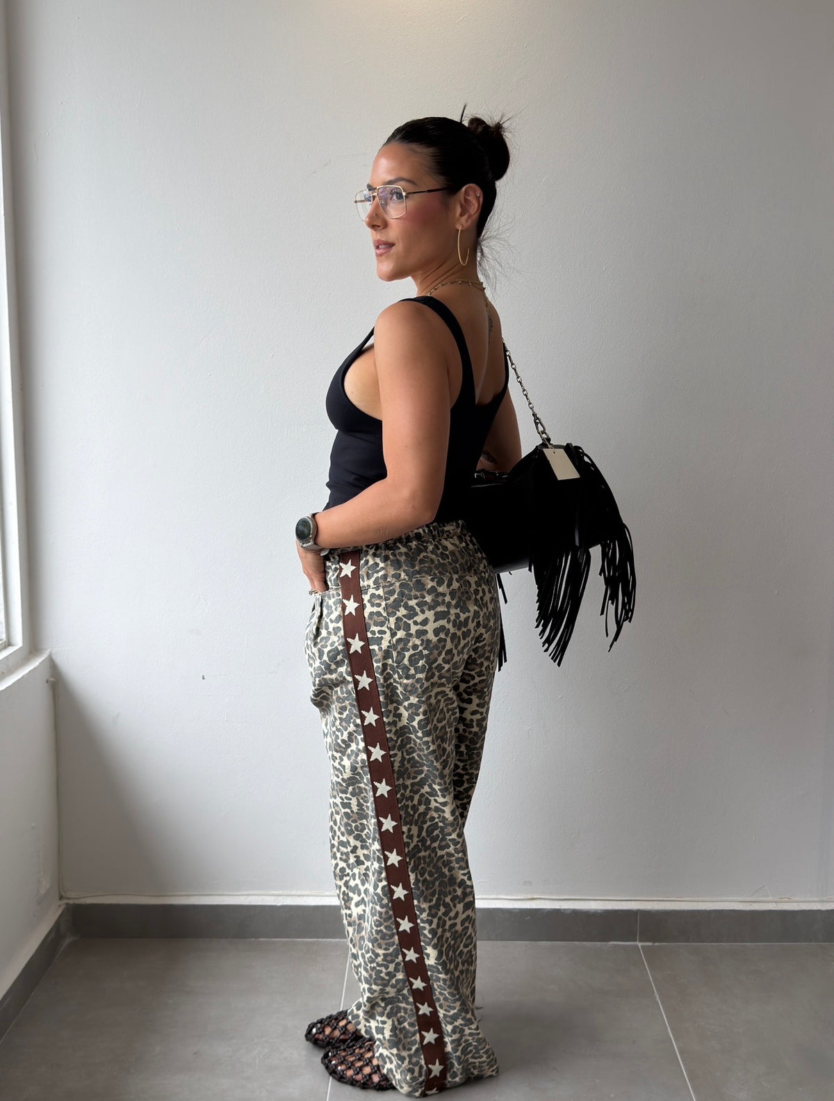 Leopard Wide Leg Pants