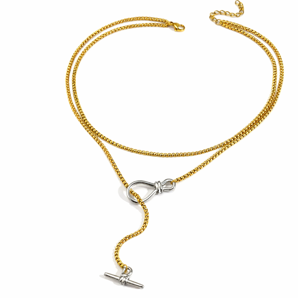 Gold Double Layered Lariat
