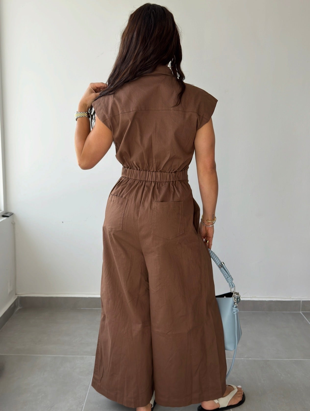 Brown Wide Leg Jumpsuit